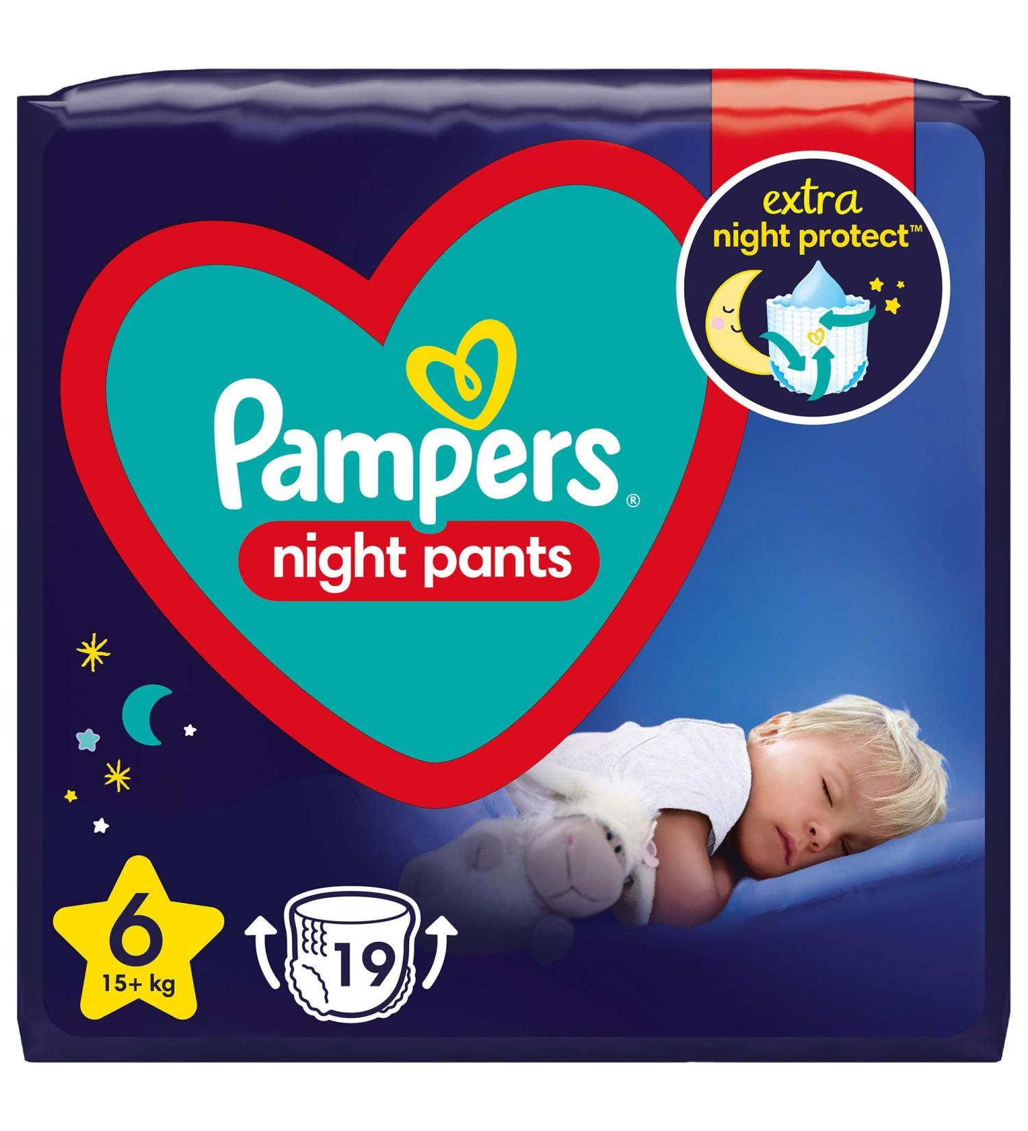 Pampers Night Pants Diapers Size 6 (15+ kg) - 19 Count - All-Night Protection for Comfortable Sleep - Buy Online on GoSupps.com