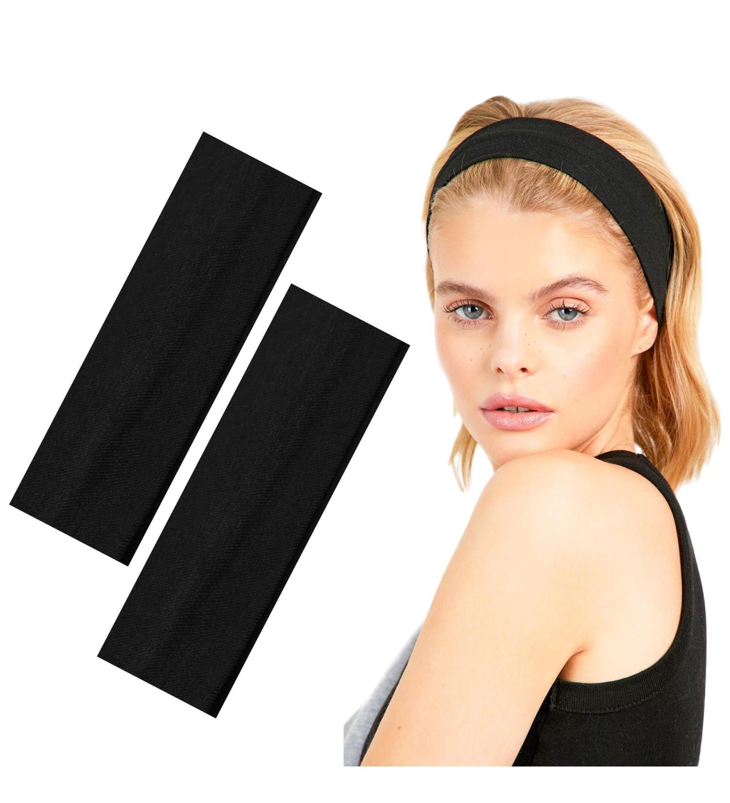 2-Pack Elegant 7cm Black Headbands for Women - Premium Hair Accessories for Sports and Fashion | Comfortable Makeup Headbands for Any Occasion - Buy Online on GoSupps.com
