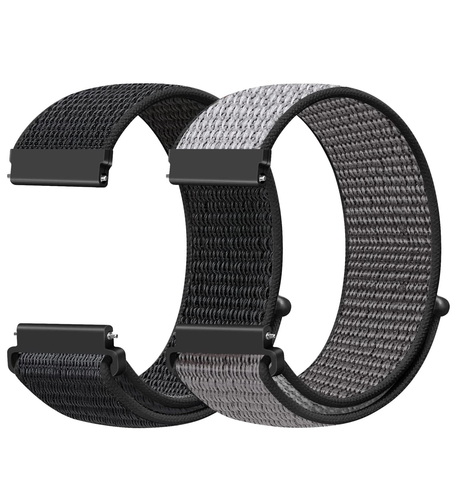 Runostrich Quick Release Watch Bracelet - 18mm 19mm 20mm 22mm | Sport Straps for Men & Women - Dark Black & Iron Gray - Buy Online on GoSupps.com