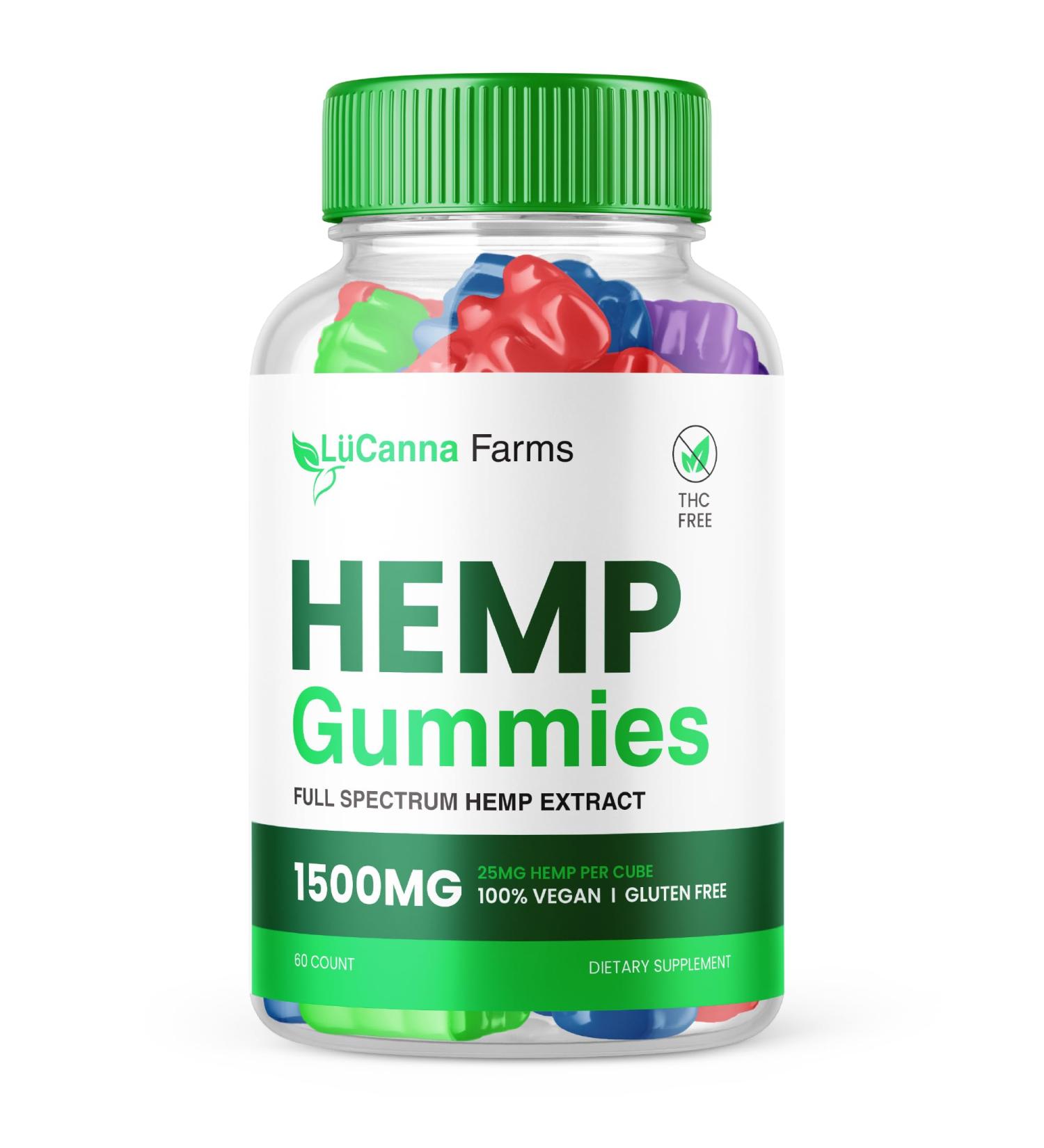 Lucanna Farms Gummies Lucana Farms Hemp Gummies Advanced Formula Maximum Performance Hemp Blend LucannaFarms Gummies Supplement 25mg per Gummy 1500mg per Bottle Reviews New 2024 (60 Gummies) - Buy Online on GoSupps.com