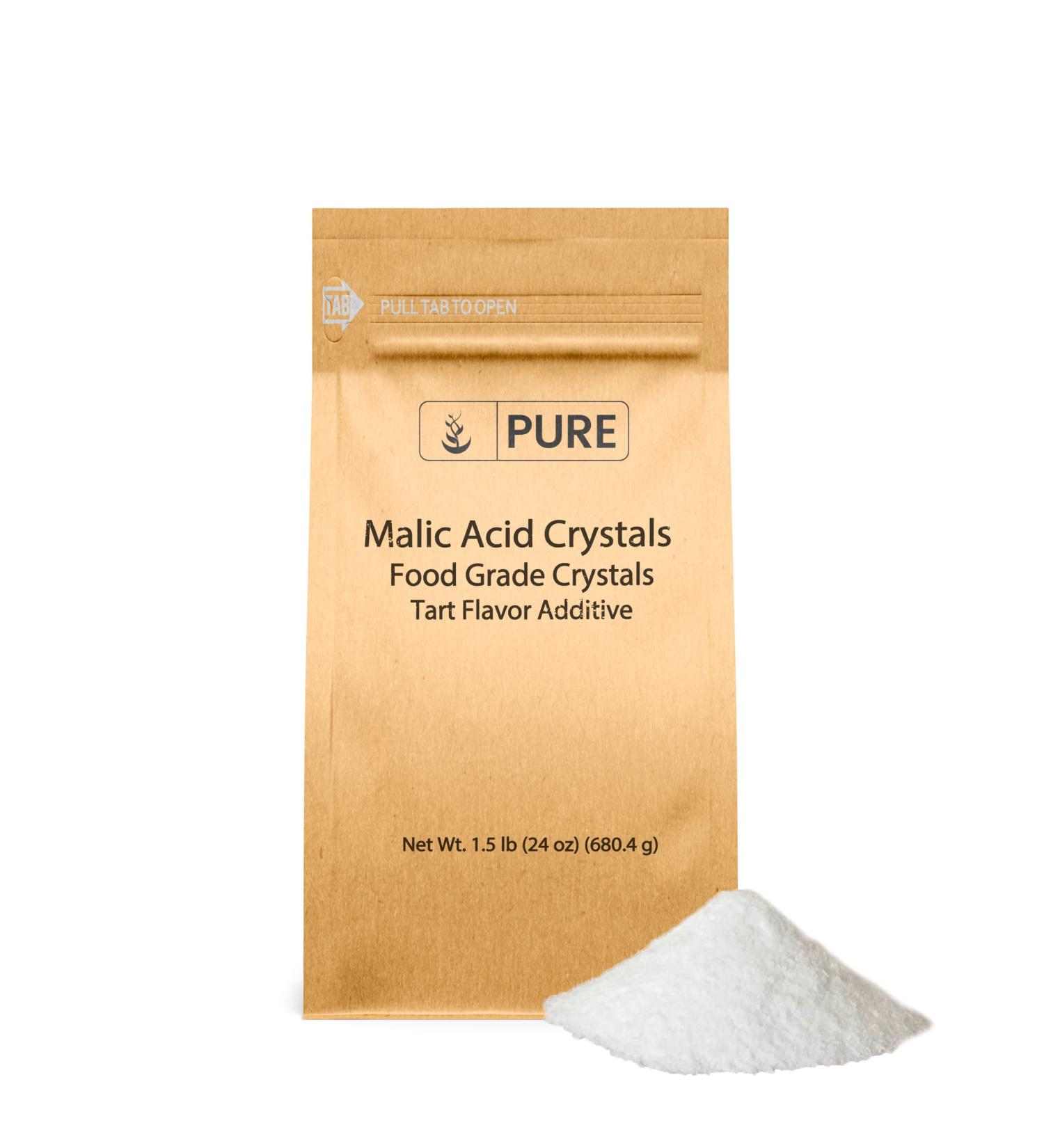 Pure Malic Acid Crystals 1.5 lb - Food Grade, Tart Flavor | Original Ingredient - Buy Online on GoSupps.com
