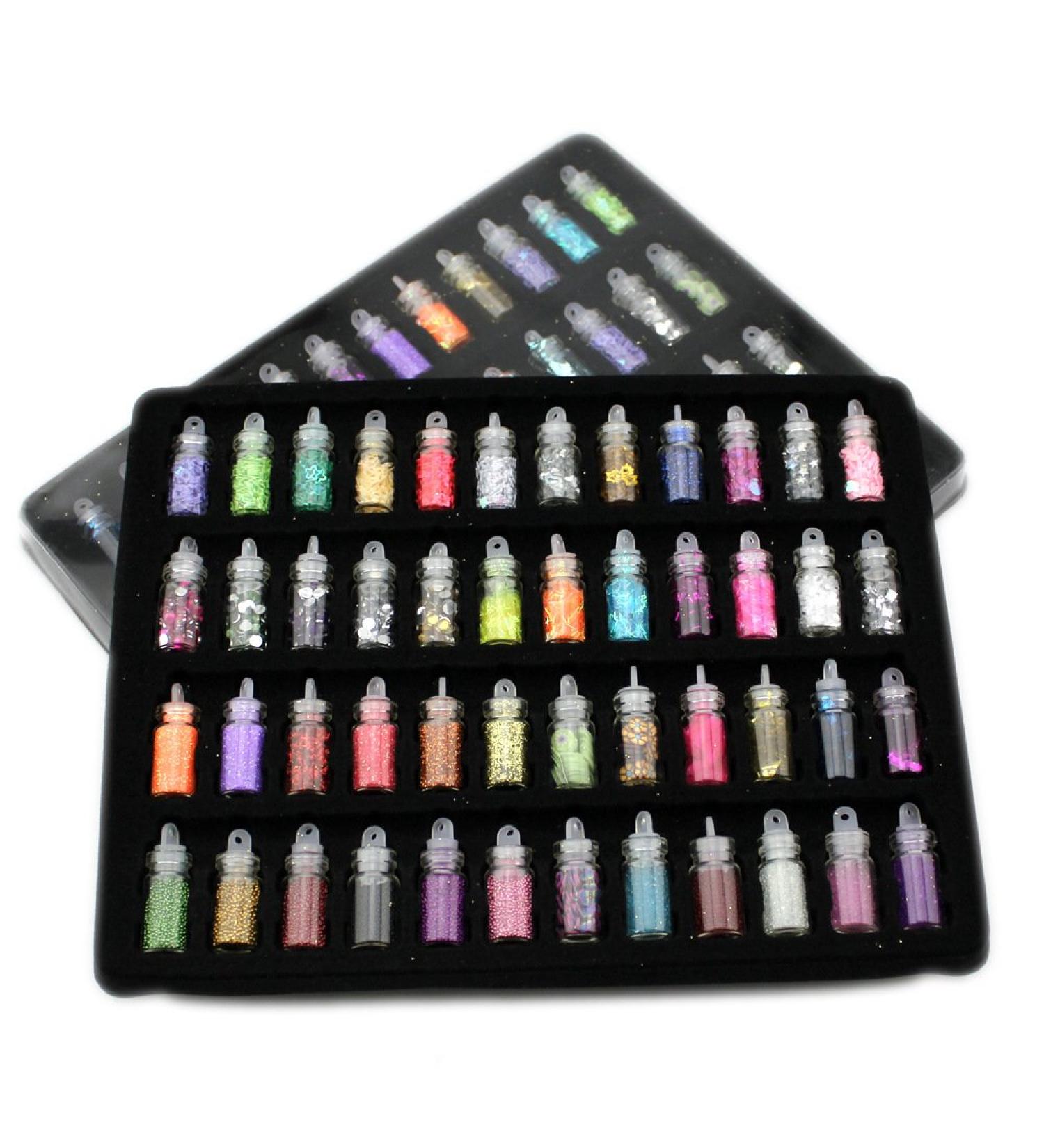 Xshelley 48 Colors Nail Art Kit - 3D Glitter Designs for DIY Nails & Crafts - Buy Online on GoSupps.com