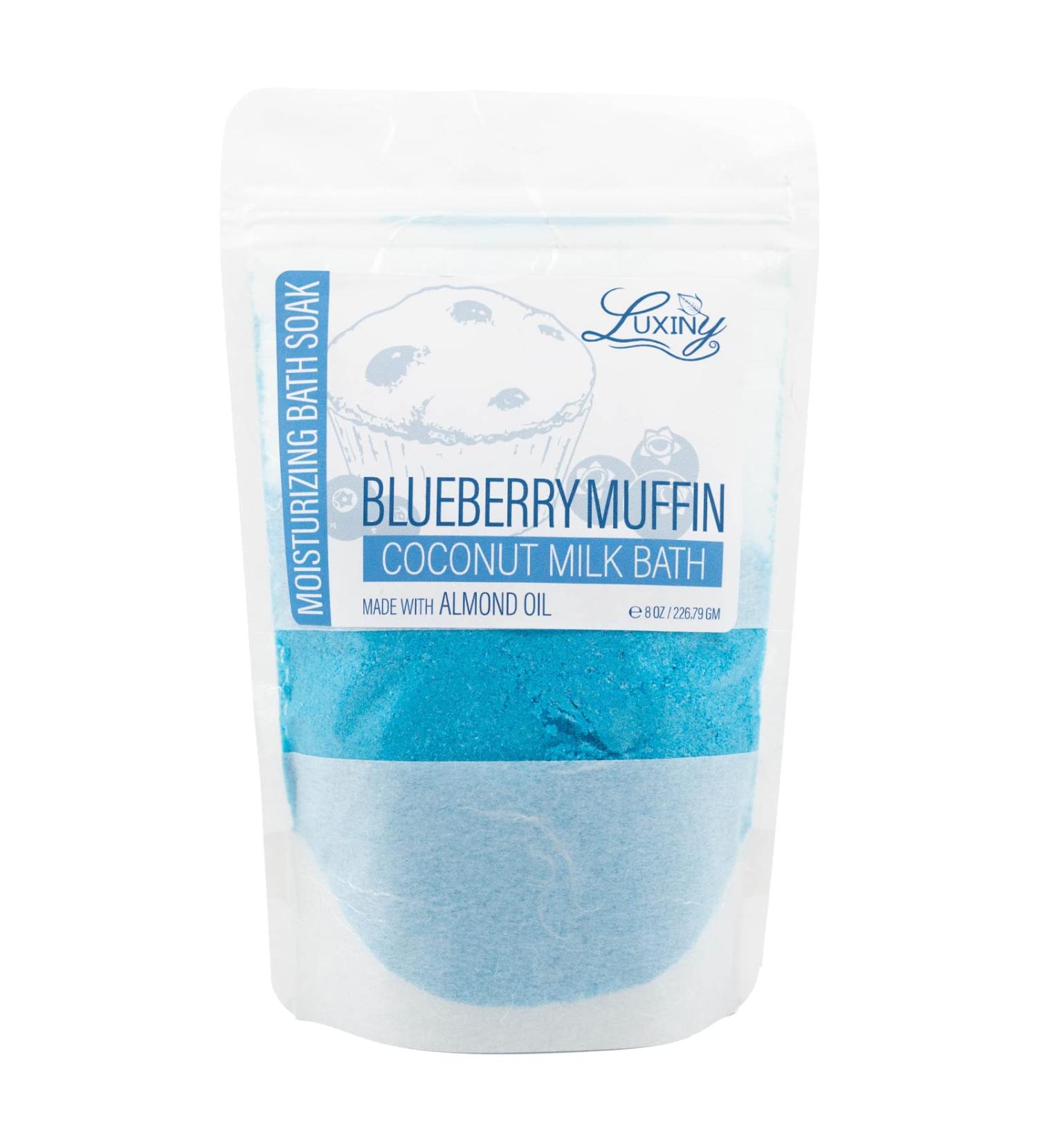 Luxiny Vegan Milk Bath Soak - Coconut Milk & Almond Oil - 8 oz (Blueberry Muffin) - Buy Online on GoSupps.com