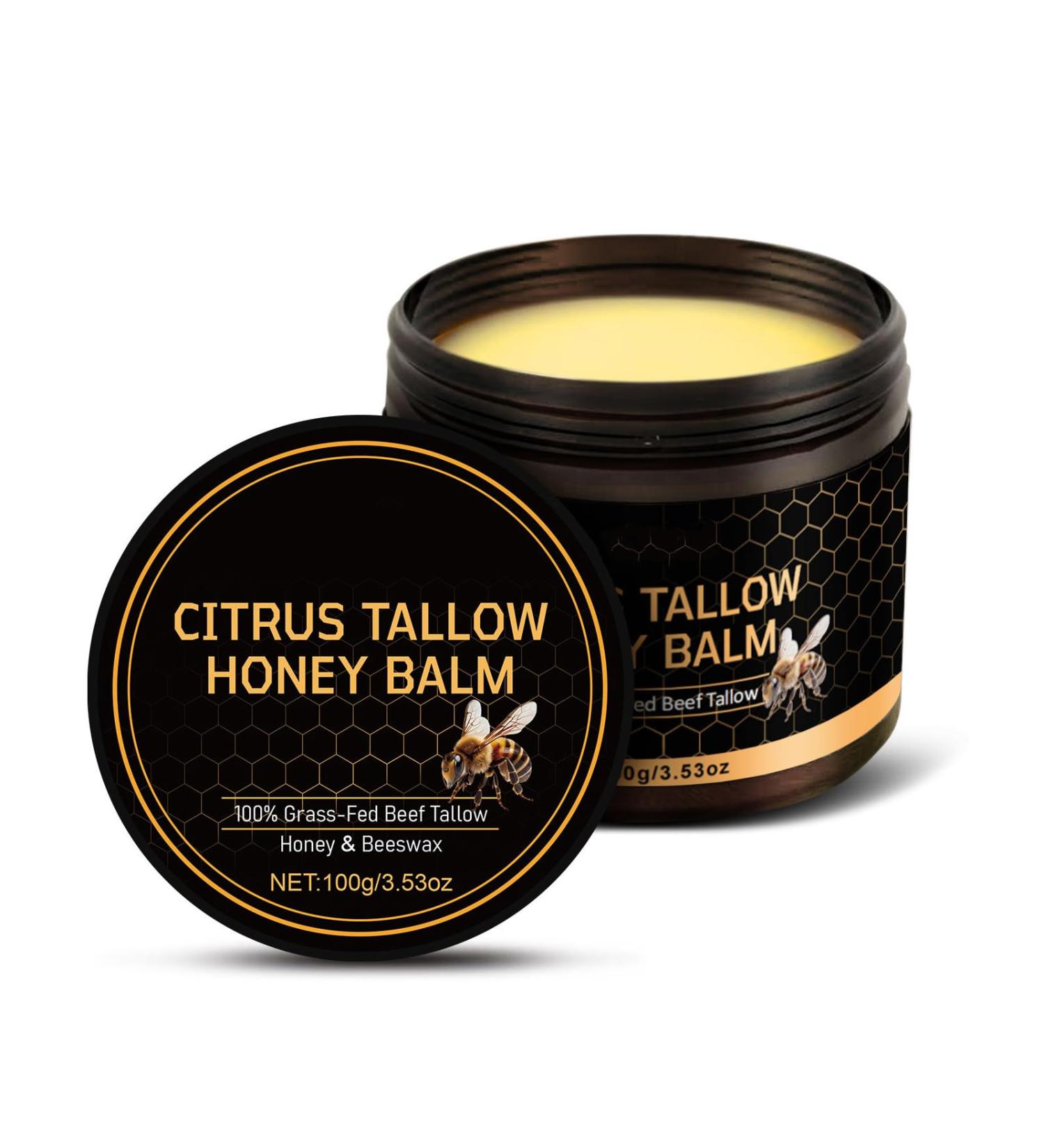 Advanced Citrus Tallow Honey for Skin Organic Grass-Fed Beef Tallow Balm with Raw Honey Skin and Face Moisturizer for Deep Hydration - 3.53 Oz - Buy Online on GoSupps.com