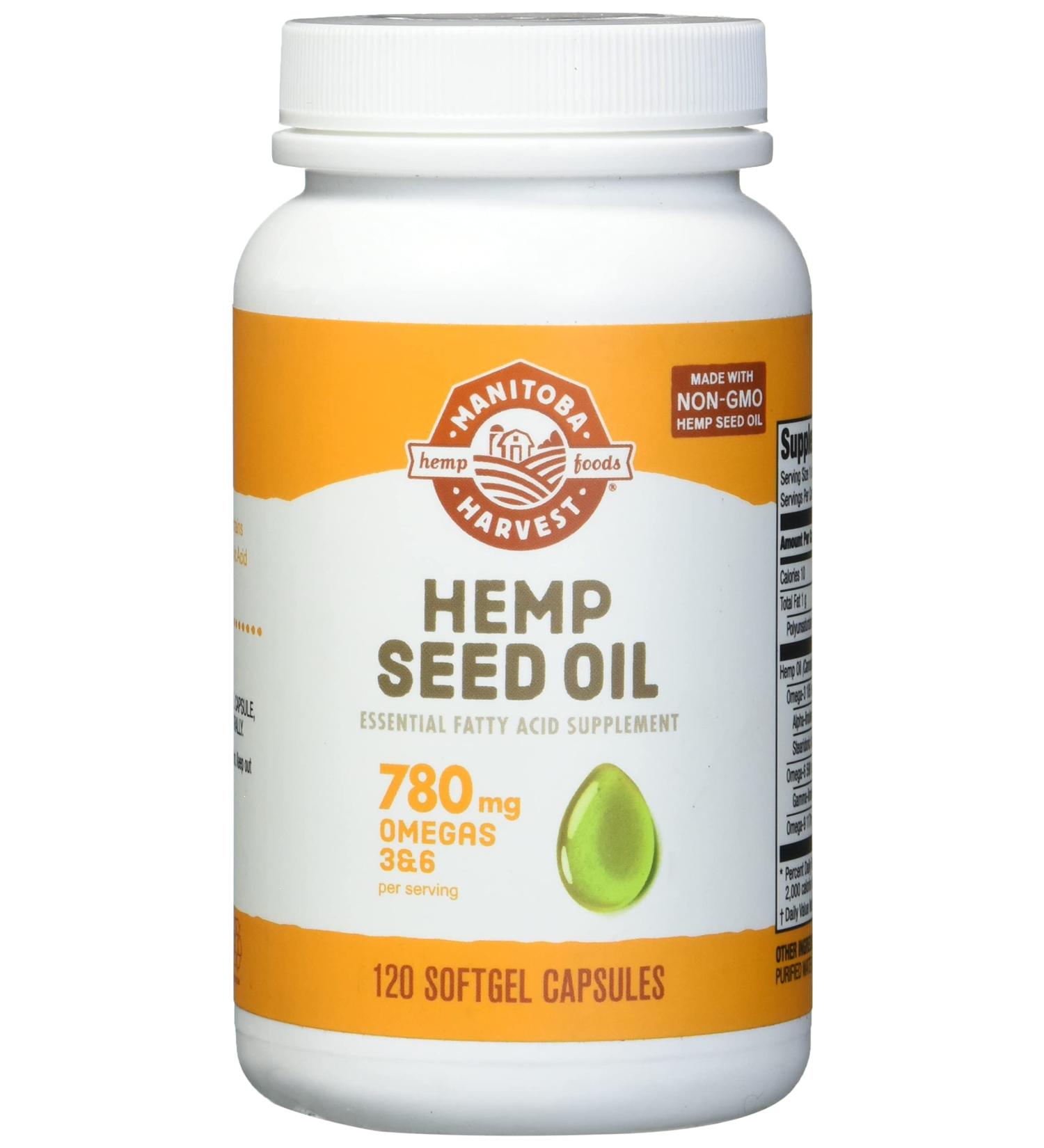 Manitoba Harvest Hemp Oil 1000mg - 120 Softgel Capsules for Wellness - Buy Online on GoSupps.com