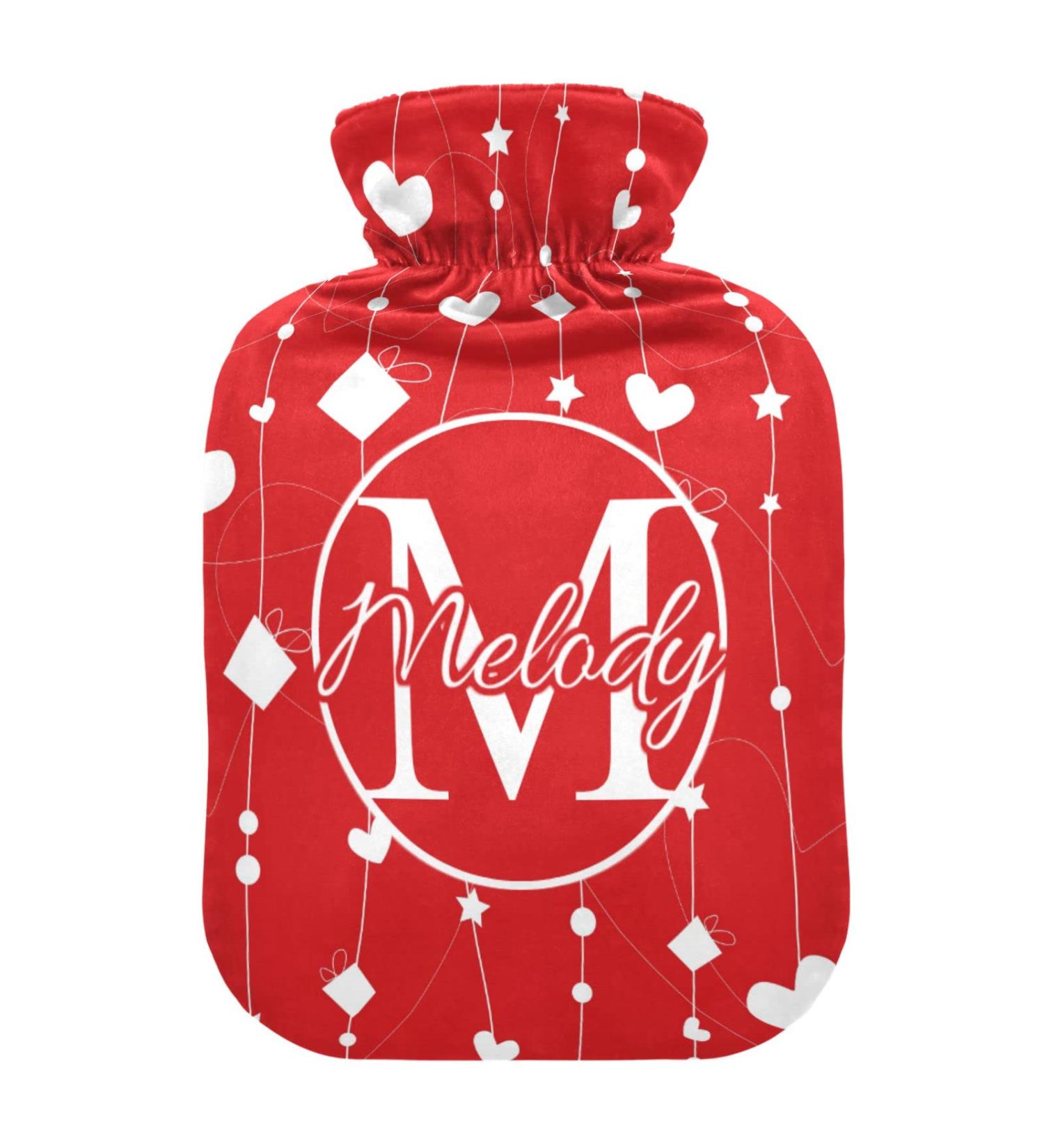 Personalized Heart Hot Water Bottle for Pain Relief | Individual Valentine's Day Gift - 1L Neck Shoulder & Feet Comfort - Buy Online on GoSupps.com