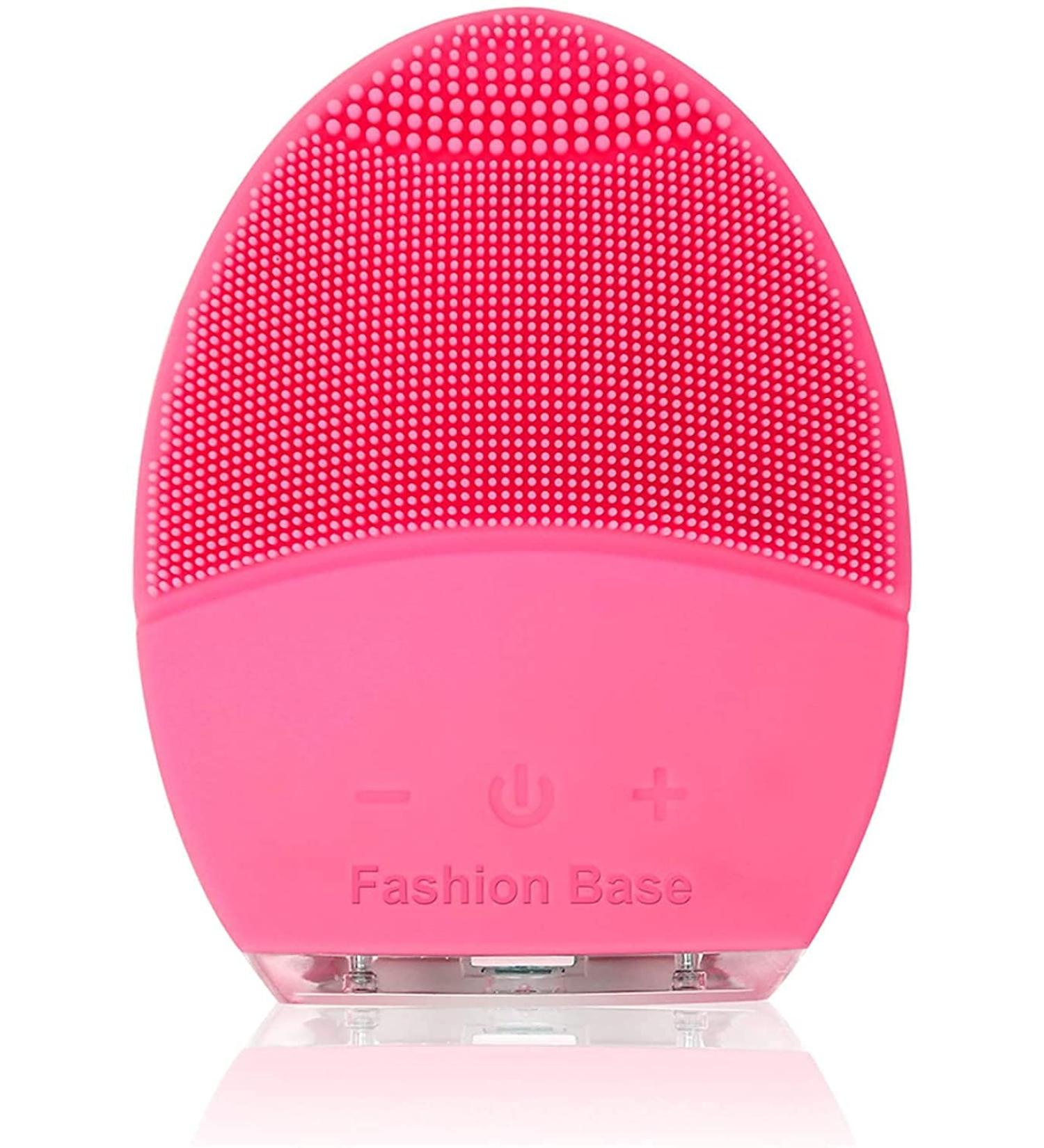 Silicone Ultrasonic Facial Cleansing Brush & Massager - Rechargeable & Waterproof Sonic Electric Exfoliator for Anti-Aging (Rose) - Buy Online on GoSupps.com