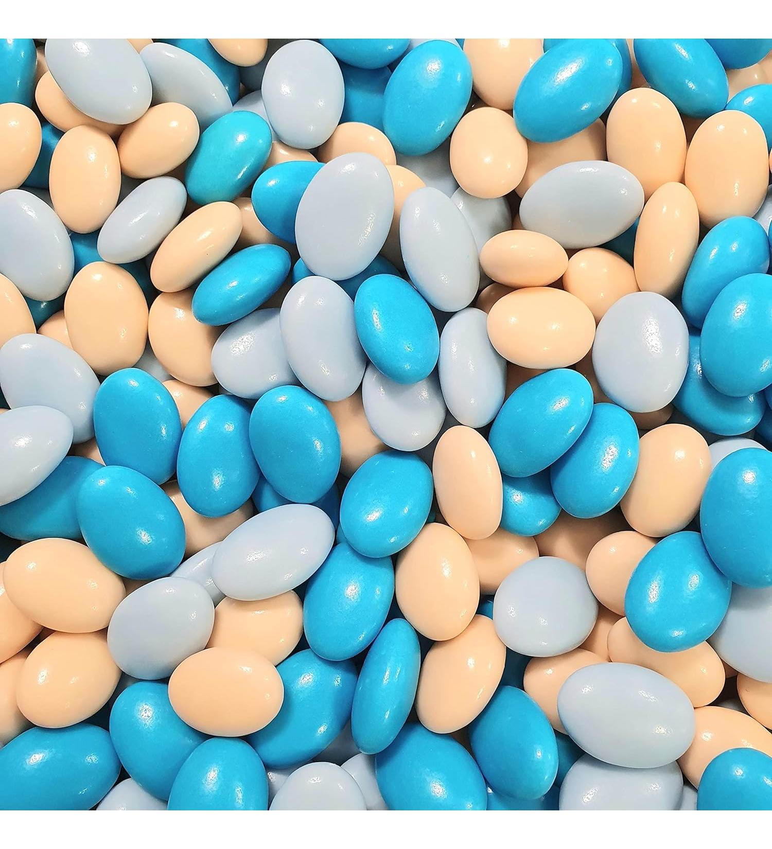 Marshmallow chocolate sugared almonds 500 g - approx. 125 sugared almonds - blue turquoise - ivory lagoon blue - approx