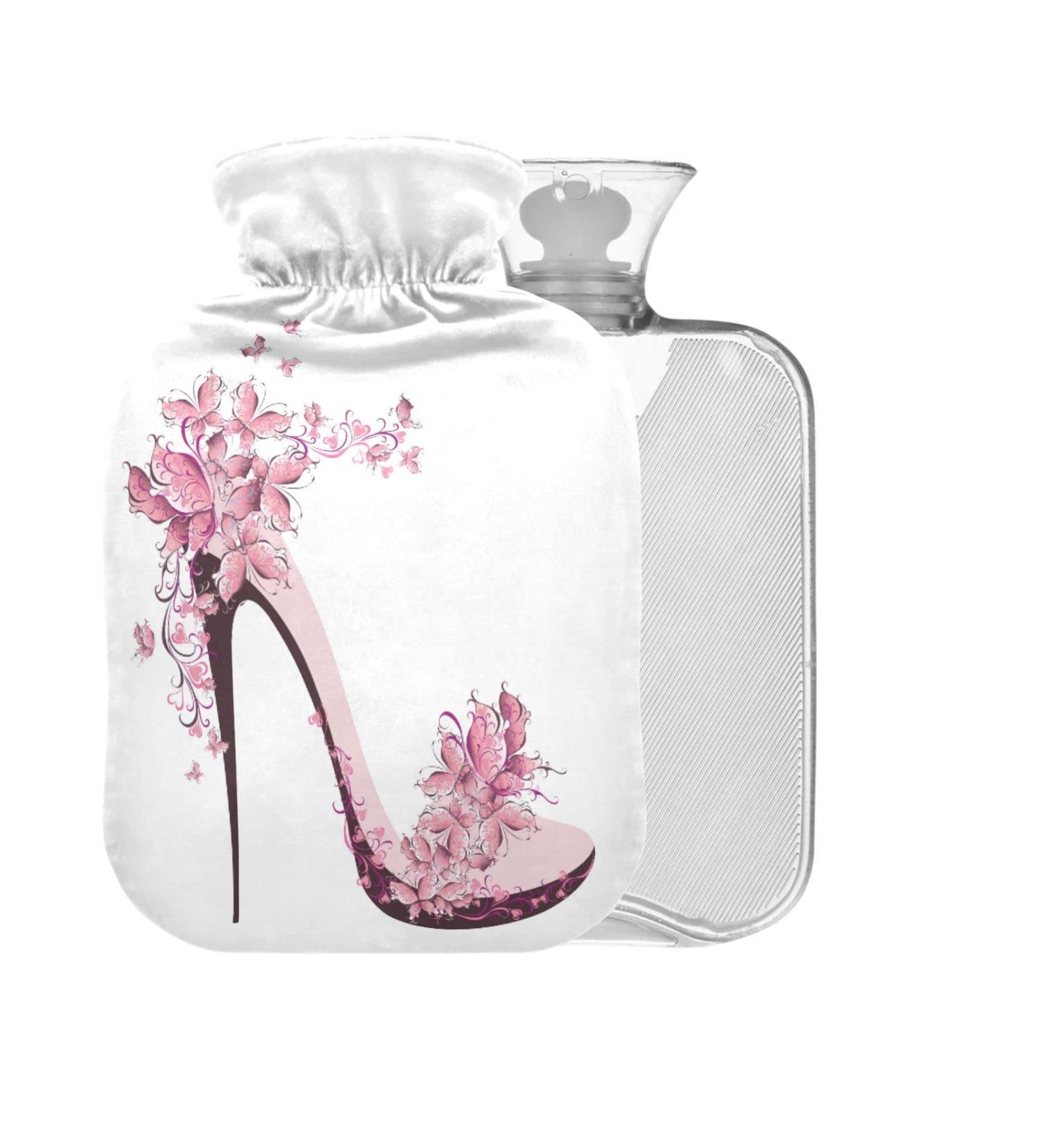 Heat Bottle with High Heel & Butterflies | BPA-Free 2L Hot Water Bag for Pain Relief | Back Pain & Hot/Cold Therapy - Buy Online on GoSupps.com