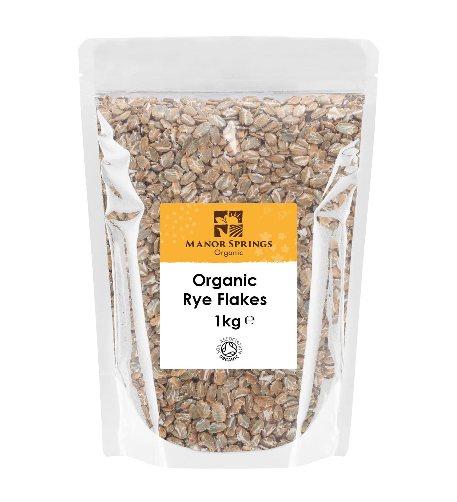 Organic Rye Flakes 1kg by Manor Springs Organic - Buy Online on GoSupps.com
