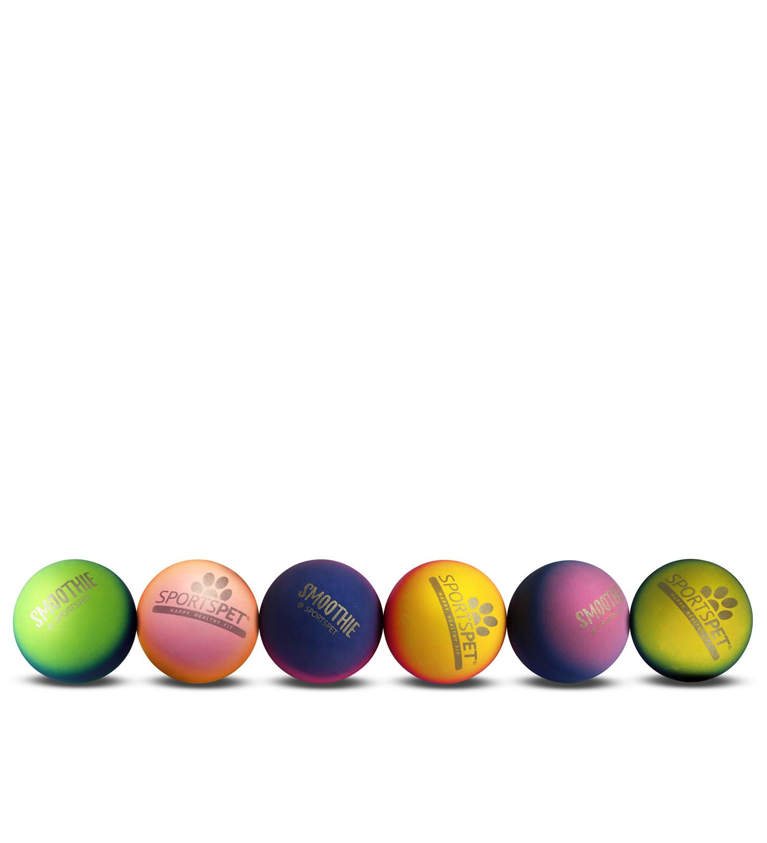 SPORTSPET High Bounce Natural Rubber Dog Balls - 6 Pack (60mm) - Durable & Fun for Active Dogs International Shipping Available - Buy Online on GoSupps.com