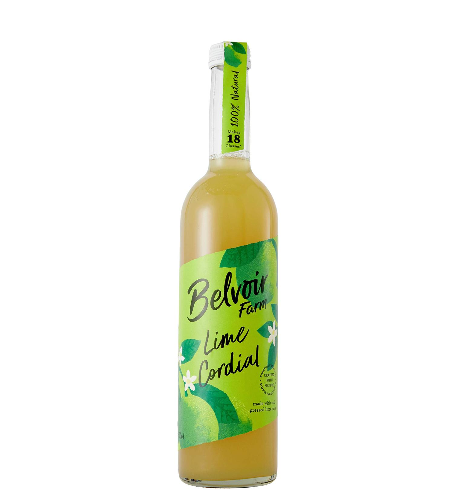 Belvoir Farm Lime Cordial - Fresh Pressed Lime Juice | Zingy Citrus Taste | Traditional Family Recipe | 100% Natural Ingredients | Suitable for Vegetarians & Vegans - 6 x 500ml Bottles 6 x 500ml Lime Cordial