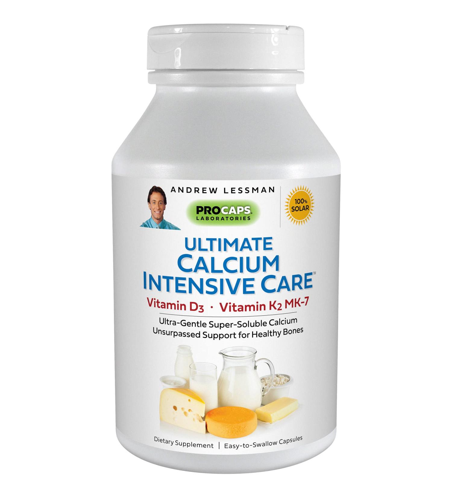 Andrew Lessman Ultimate Calcium Intensive Care with Vitamin D3 & K2 MK7 - 180 Capsules - Bone Health Essentials - Buy Online on GoSupps.com