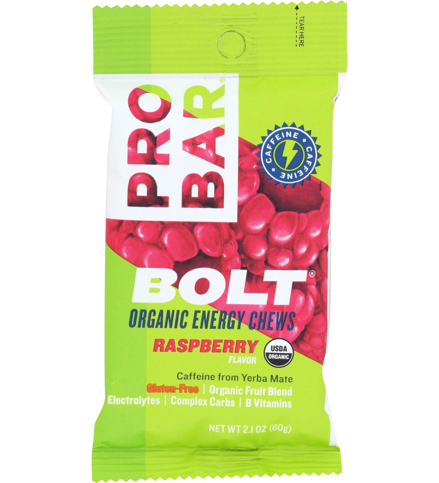 Probar Bolt Organic Energy Chews - Raspberry Flavor 2.1 oz | Natural Energy for Active Lifestyles - Buy Internationally - Buy Online on GoSupps.com
