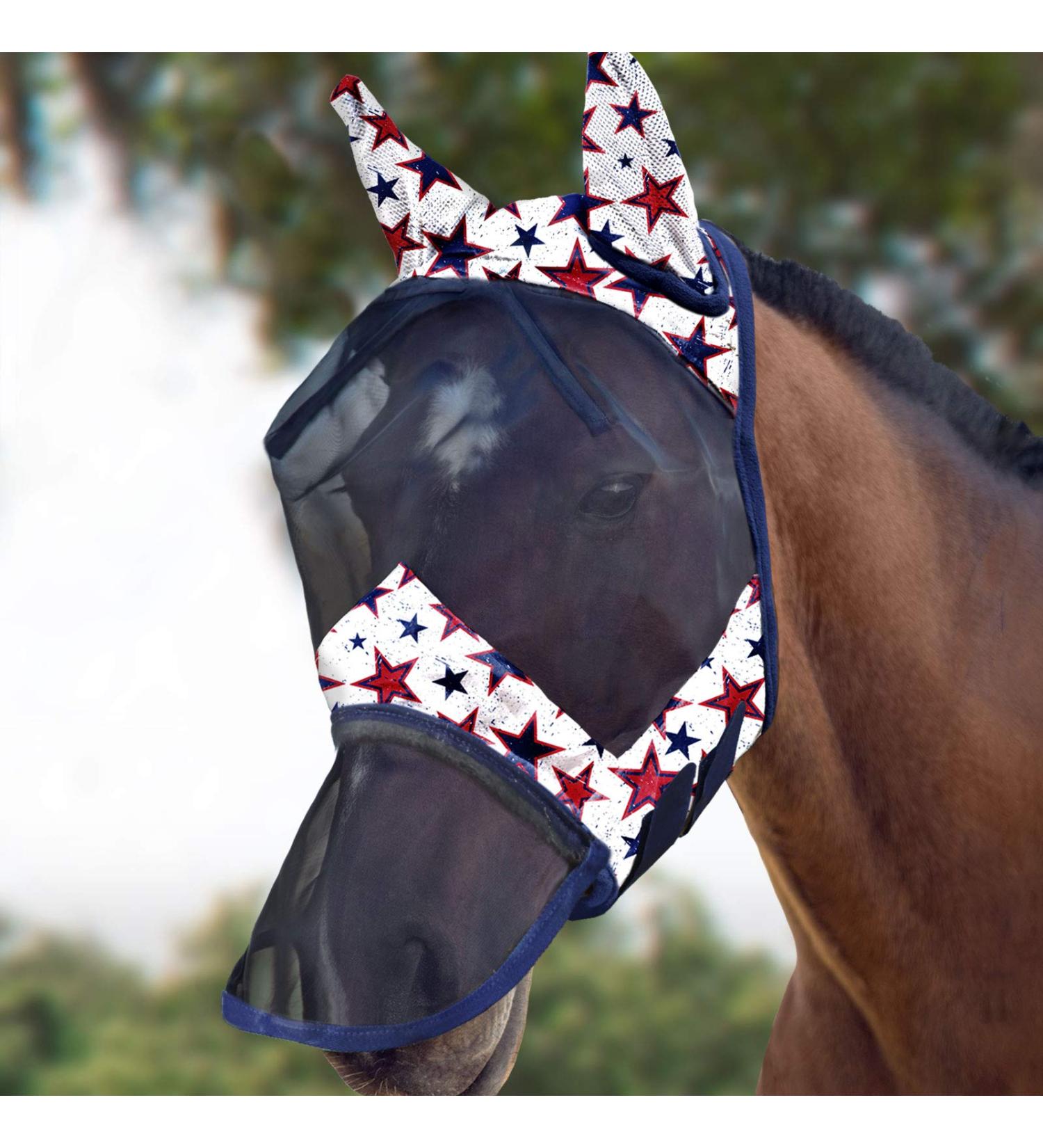 Harrison Howard CareMaster Long Nose Horse Fly Mask with Ears - UV Protection for Horses | Dream Star (L) - Buy Online on GoSupps.com