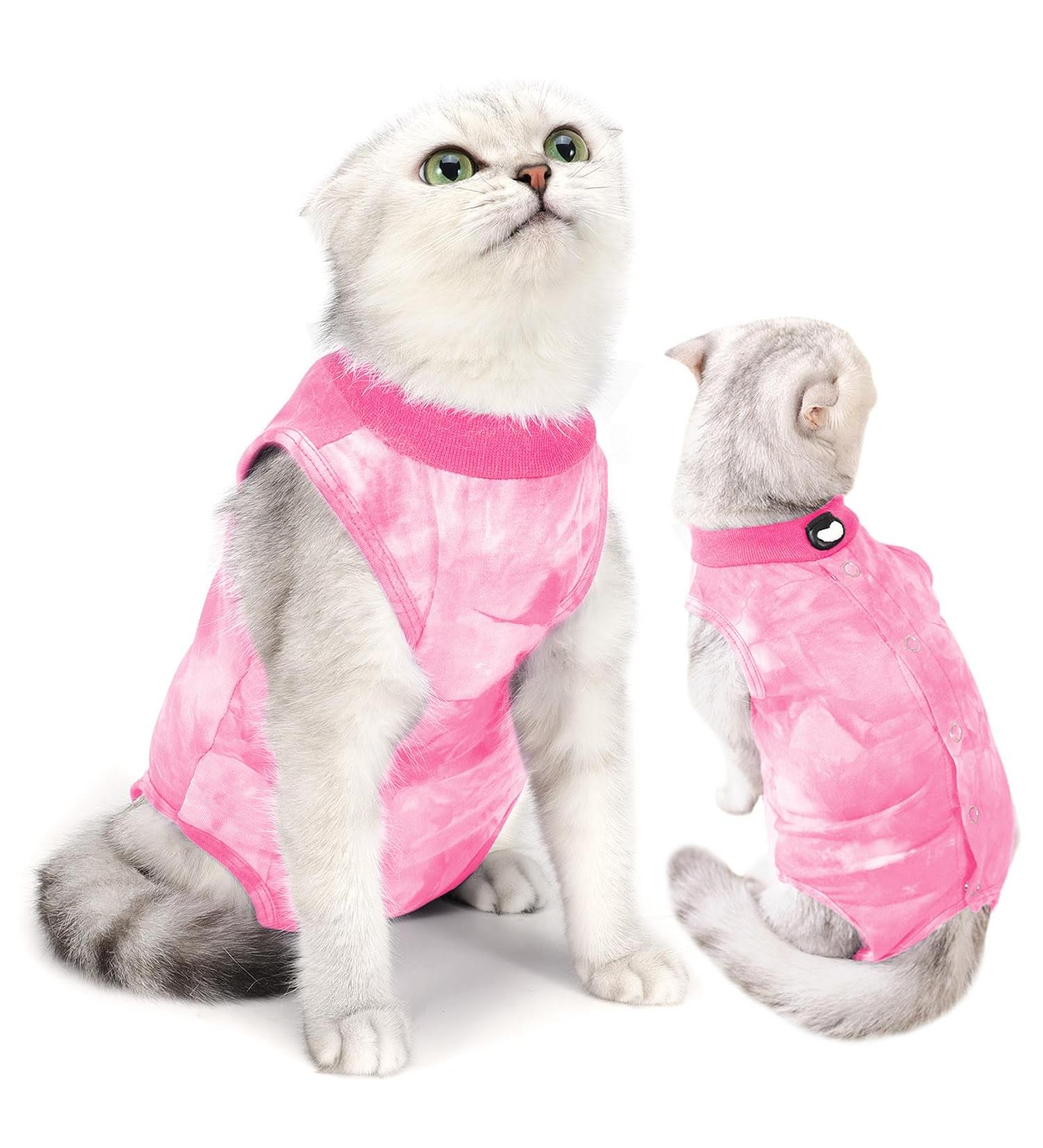 Lianzimau Cat Recovery Suit M Pink - Post Surgery Bodysuit for Cats - Anti Lick & Spay Recovery Clothing - Buy Online on GoSupps.com