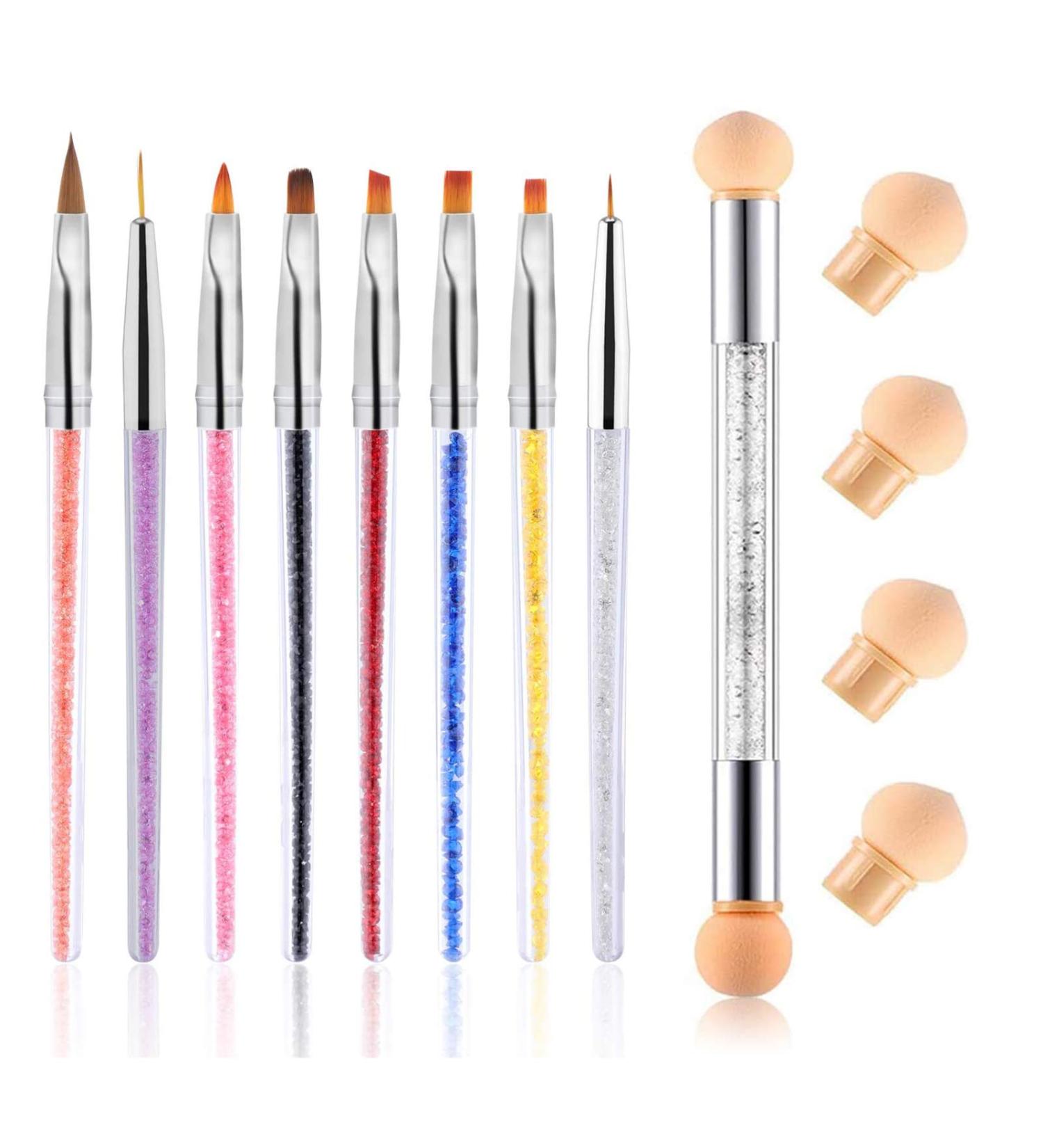 Buy 1 Set Nails Art Brush Set - Gradient Sponge & DIY Nail Design Painting Pen | International Shipping Available - Buy Online on GoSupps.com