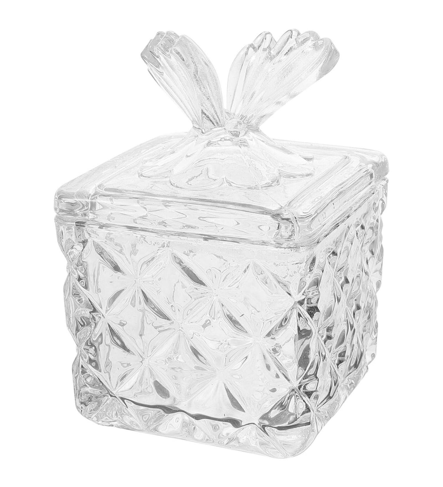Healeved Glass Dappen Monomer Dish Square Crystal Acrylic Nail Cup with Butterfly Lid Acrylic Liquid Powder Dappen Bowl Dish Nail Manicure Tool - Buy Online on GoSupps.com