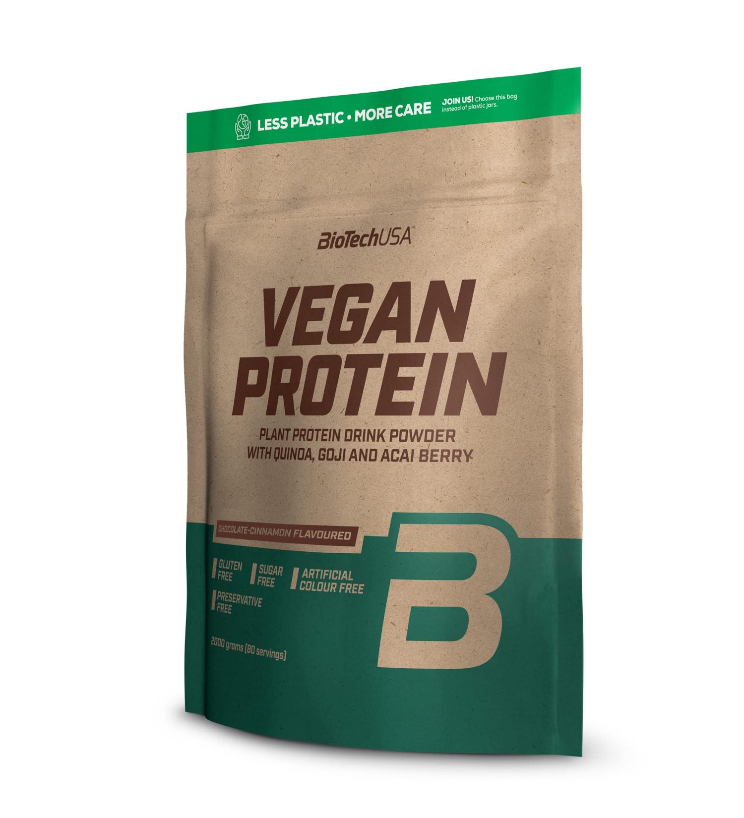 Buy Biotechusa Vegan Protein Shake - Rice & Pea Base with Superfoods Amino Acids Sugar Lactose & Gluten-Free - Chocolate Cinnamon 2 kg - Buy Online on GoSupps.com