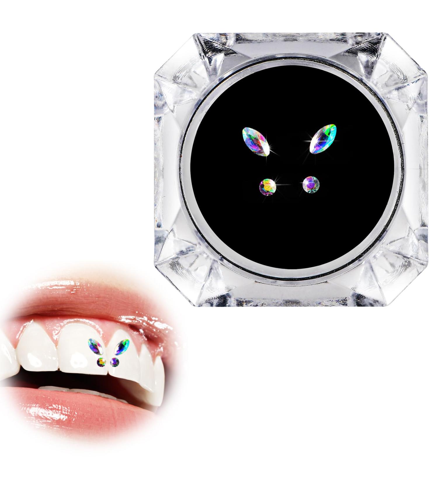 Burfy 4PCs Tooth Crystal Decorations - Colorful Tartar Gems for DIY Nail & Teeth Beauty | International Shipping - Buy Online on GoSupps.com