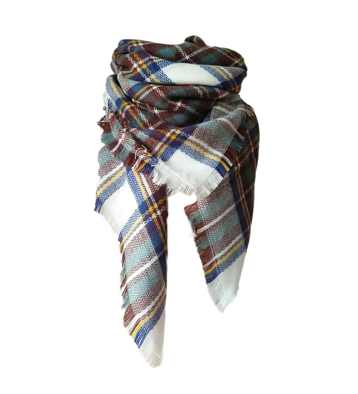 Warm Black Ladies Scarf with Buttons - Soft Triangle Wrap for Women | Vintage Winter & Autumn Scarf - One Size - Buy Online on GoSupps.com