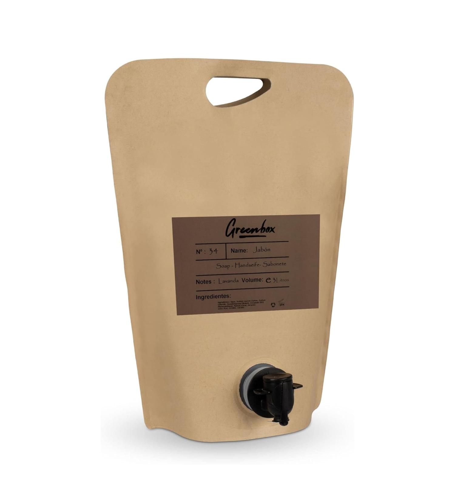  INTERCABO ORGANIC bag in box hand soap refill - Moisturizing and lavender scented hand soap 3L. Eco-friendly packaging and carry handle. Save money and the environment. - Buy Online on GoSupps.com