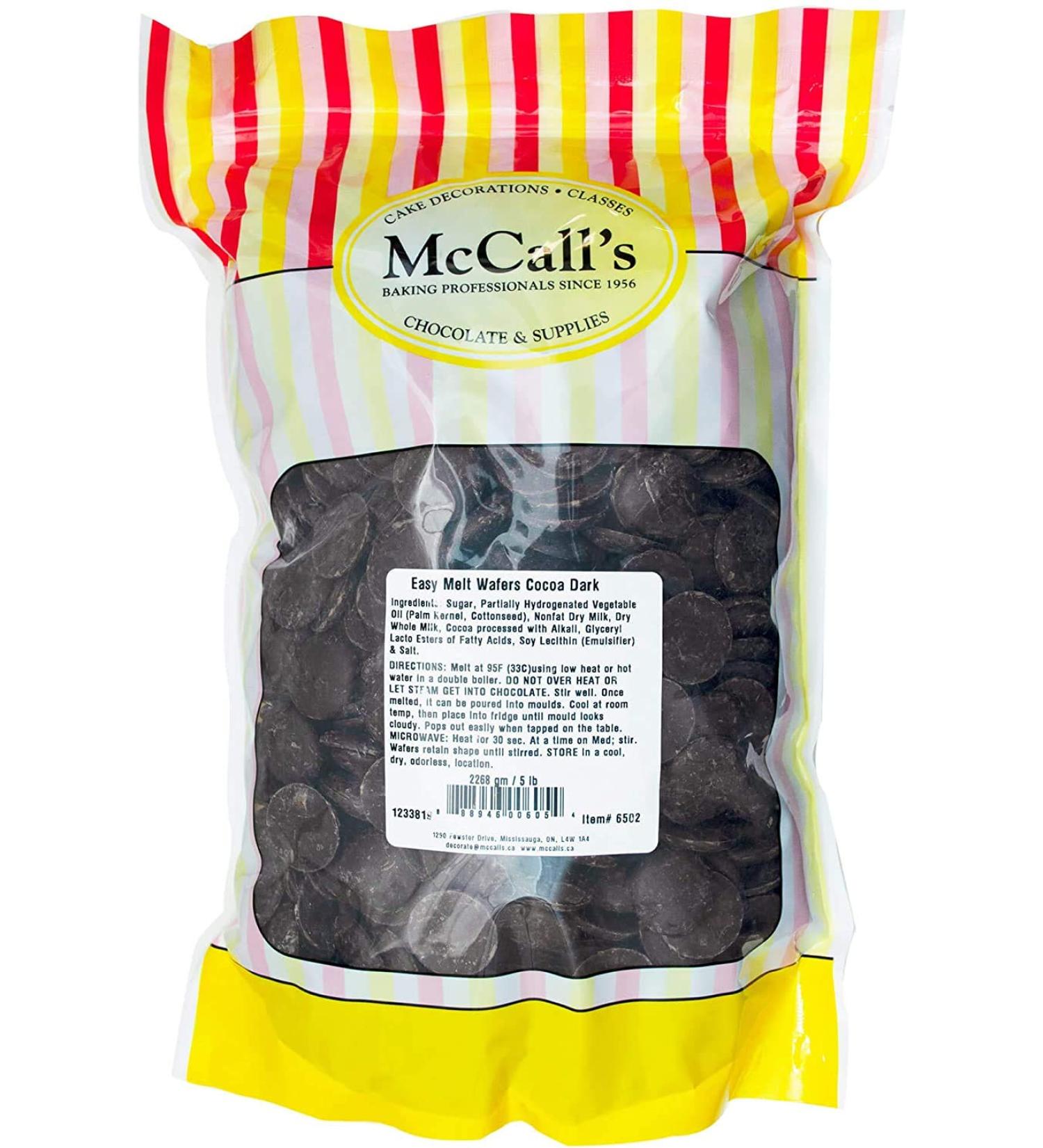 McCall's Cocoa Dark Chocolate Melting Wafers 2kg