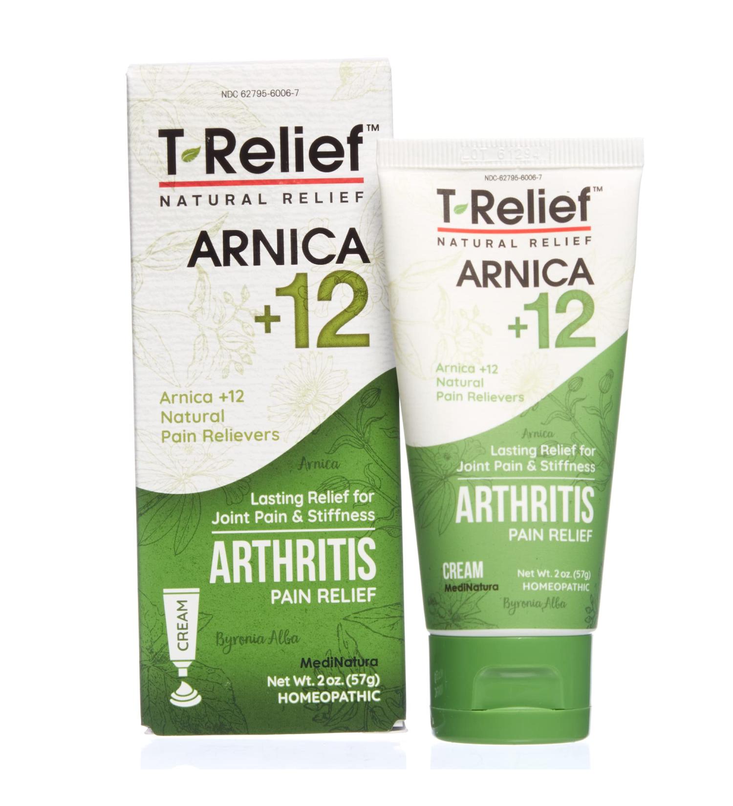 T-Relief Arthritis Cream - Natural Pain Relief with Arnica | Soothes Joint Soreness & Stiffness | Gluten-Free | 2 oz - Buy Online on GoSupps.com