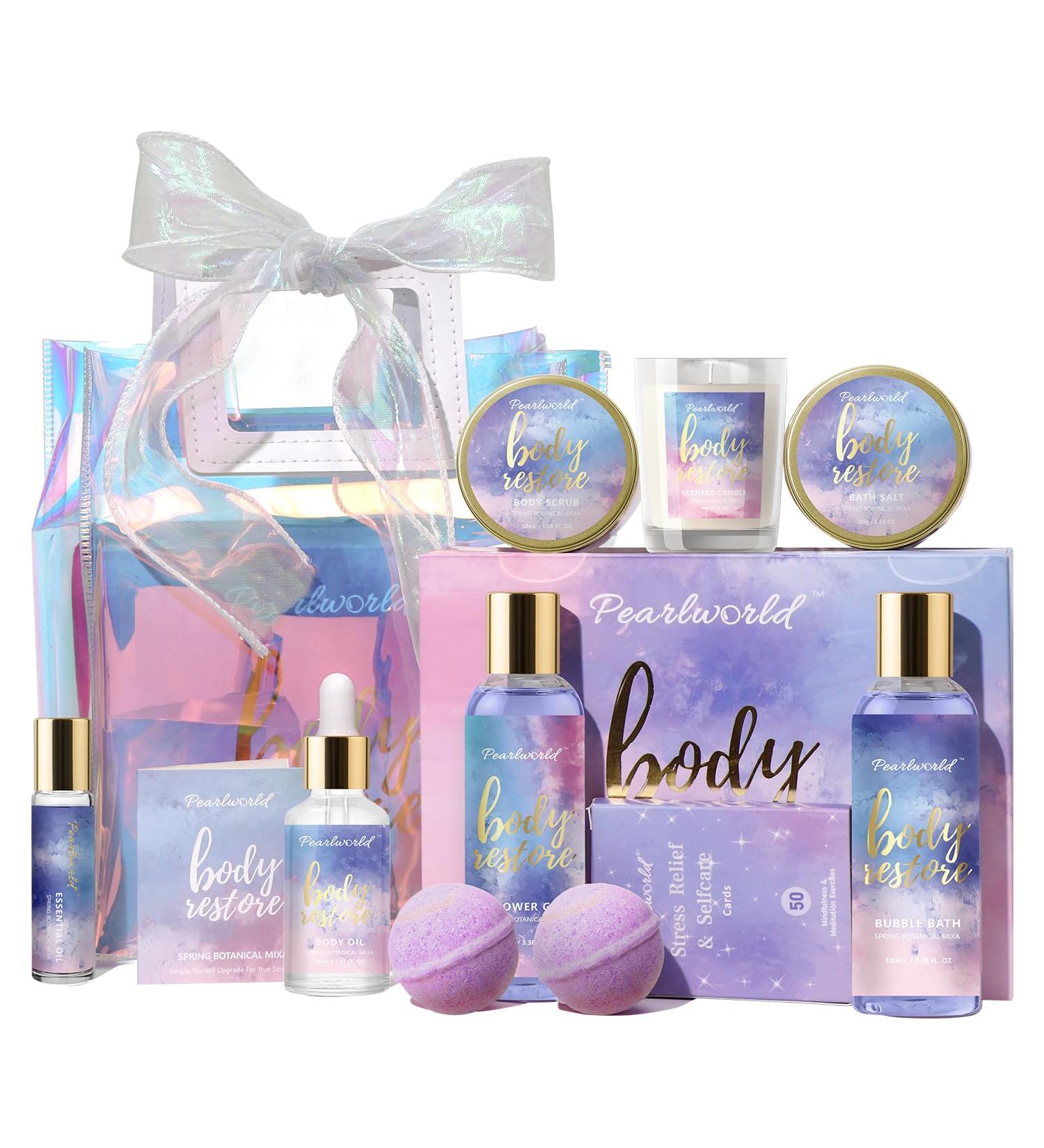 PEARLWORLD Spa Gift Set for Women | 12-Piece Aromatic Bath & Body Lotion Gift Basket for Teen Girls | Perfect International Gift Box - Buy Online on GoSupps.com
