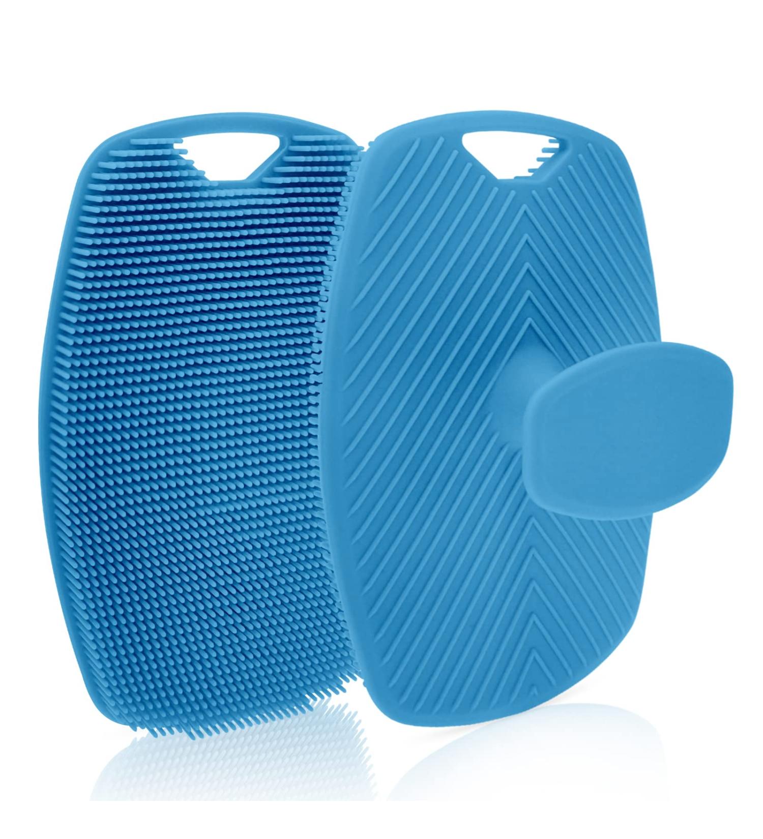 Men's Premium Soft Silicone Body Scrubber for Nourishing Cleaning & Exfoliating - Lather Boosting Bristles, Ergonomic Handle, Easy to Clean (Blue, 1pc) - Buy Online on GoSupps.com