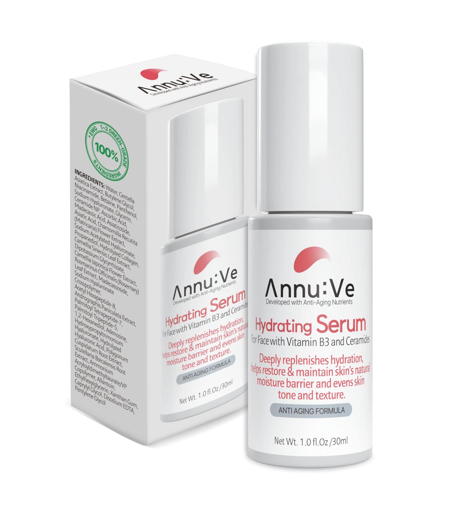 Hydrating Hyaluronic Acid Serum with Vitamin B3 & Ceramides | 1.0 fl. oz - Revitalize Your Skin | International Shipping - Buy Online on GoSupps.com
