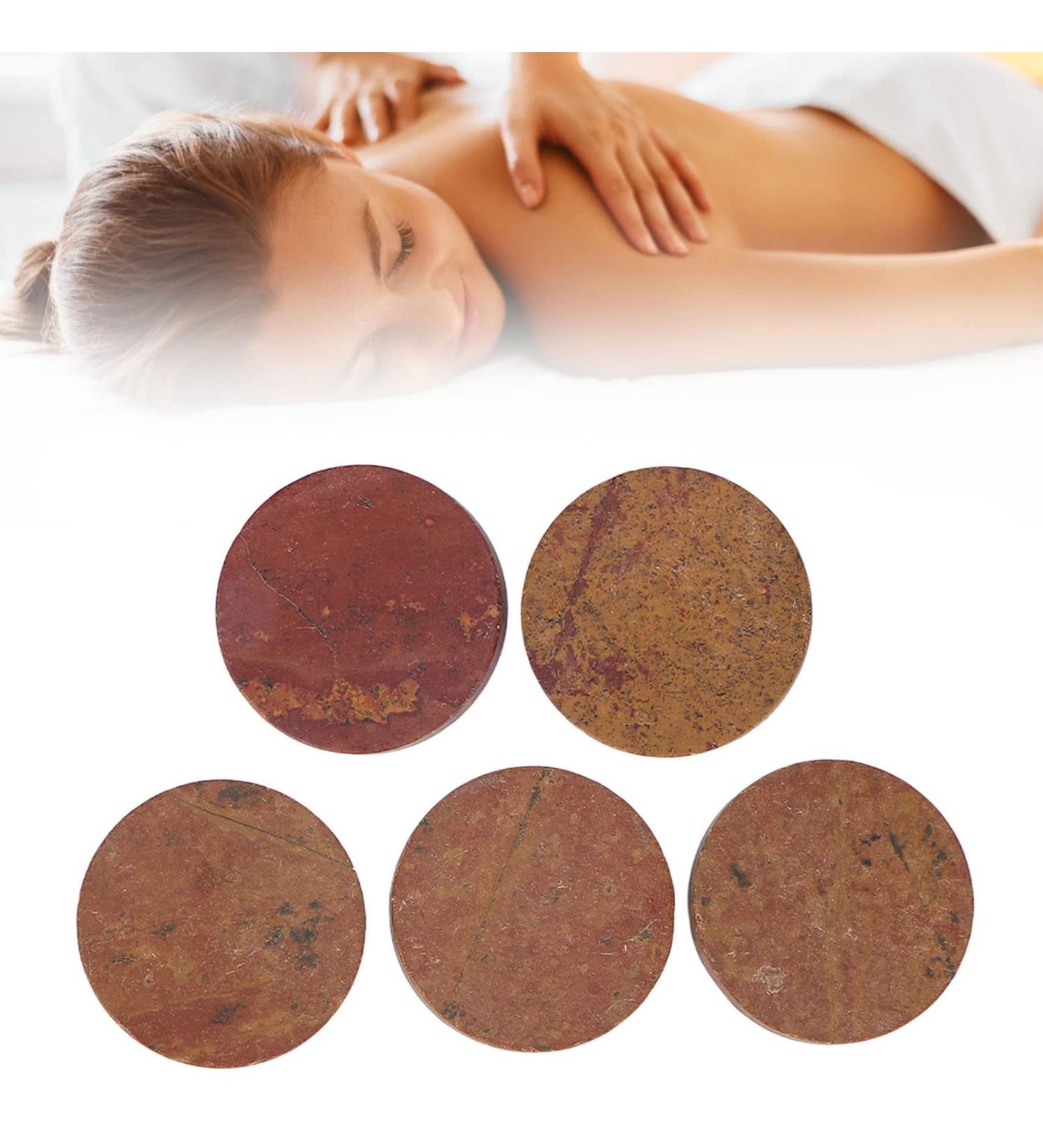 5pcs Gua Sha Facial Tool Set - Bian Stone Massage for Face Back & Joints | Hot Energy Scraping Massage Tools - Buy Online on GoSupps.com