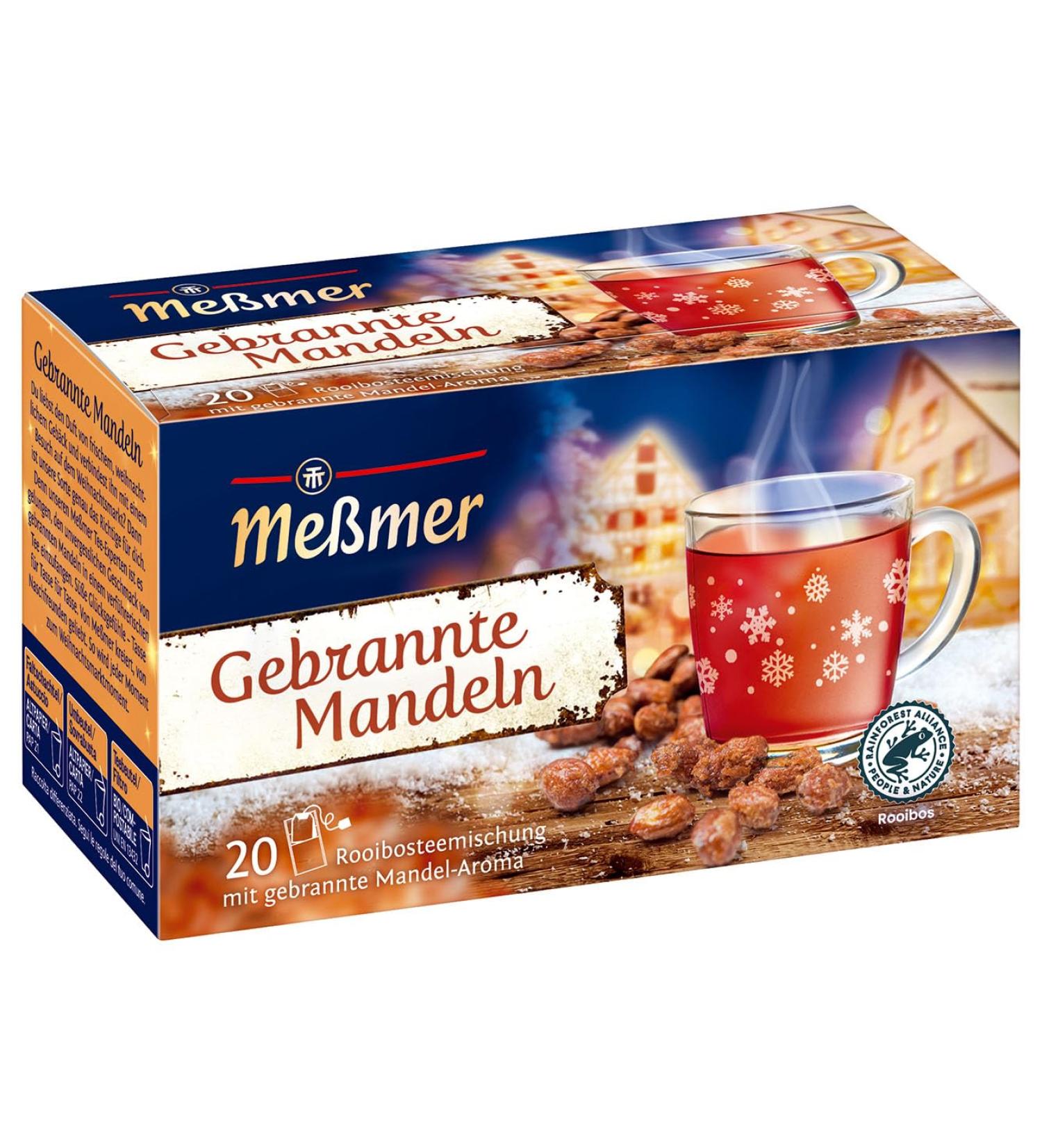 Messmer Roasted Almonds & Rooibos Tea Mix - Vegan Gluten-Free Lactose-Free - 20 Tea Bags - Buy Online on GoSupps.com