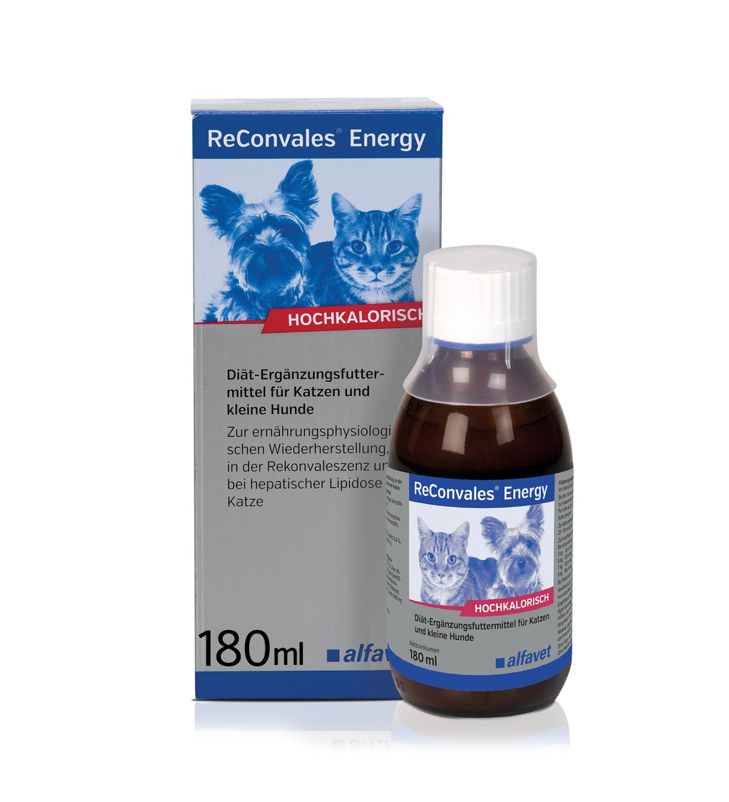 Alfavet Reconvales Energy for Cats - High-Caloric Formula for Convalescence & Hepatic Lipidosis - 180ml Glass Bottle - International Shipping Available - Buy Online on GoSupps.com