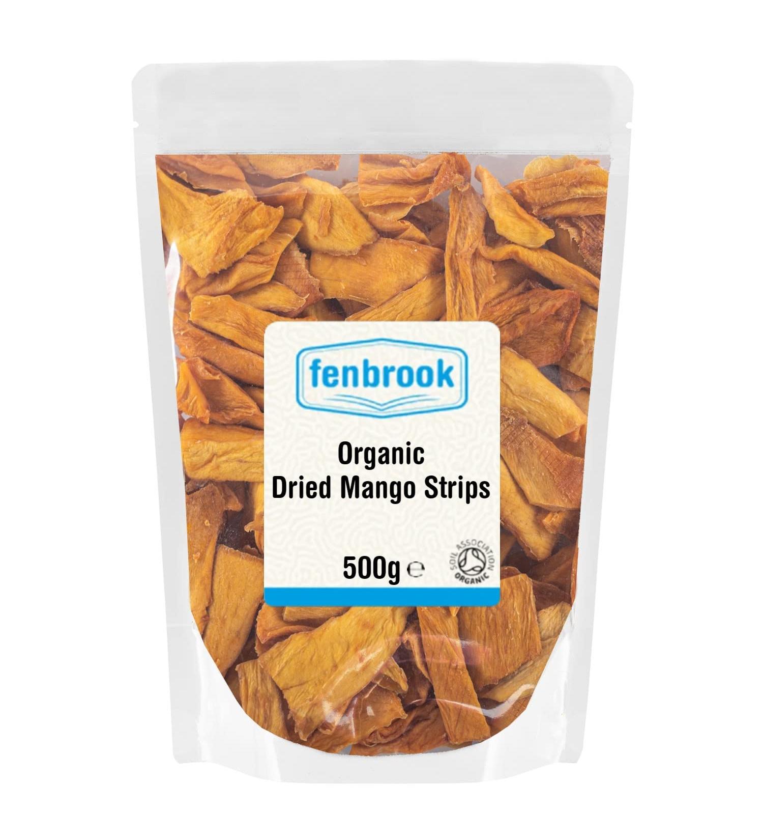 Organic Dried Mango Strips 500g | Certified Organic by Fenbrook Organic - Buy Online on GoSupps.com