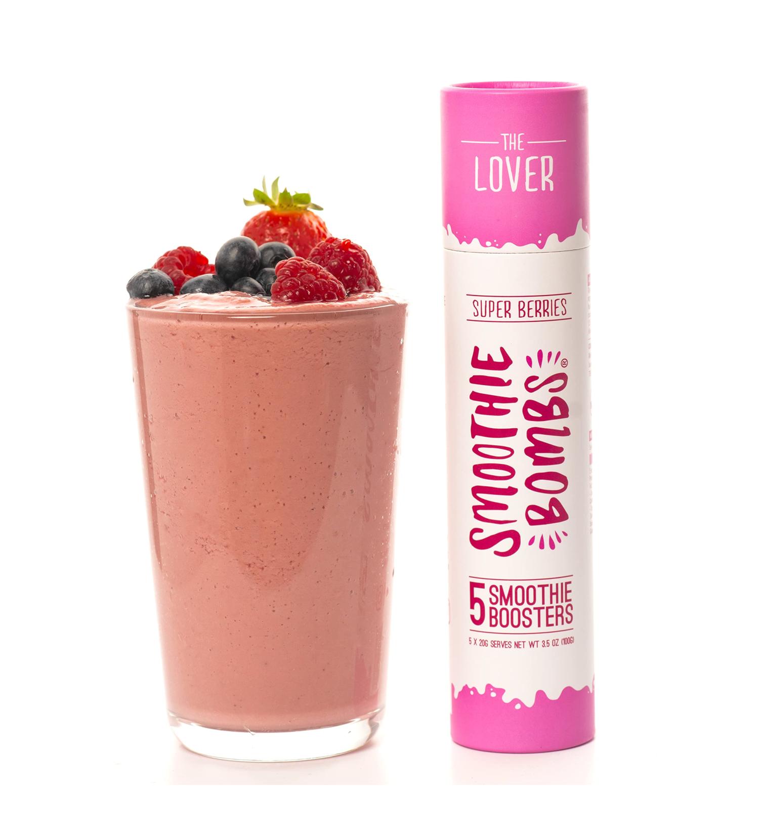 Smoothie Bombs Blender Boosters - Super Berries Mix  Acai  Goji berry  Cranberry  Cherry  Organic Superfoods ingredients  Gluten-Free  Vegan  5 Bombs Per Tube - Buy Online on GoSupps.com