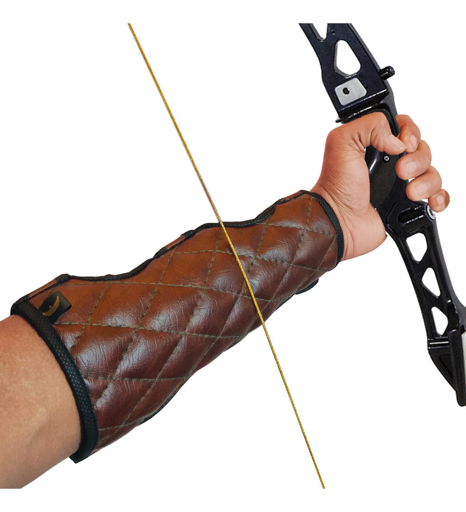 Star Archery Arm Guard - Rexine Leather, Adjustable Fit for Men, Women & Kids - 3 Hook & Loop Fasteners for Perfect Hold - Bow Archery Protector - Buy Online on GoSupps.com