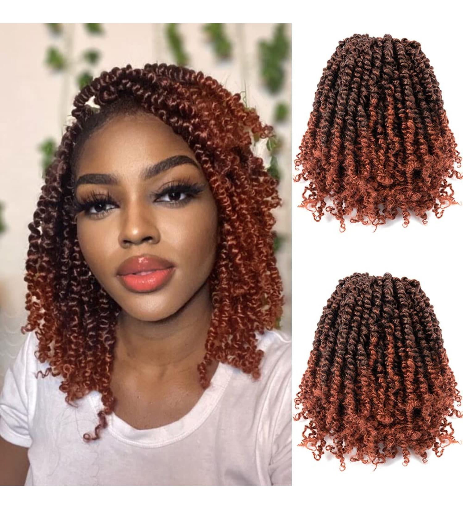 Umylar 10 Inch Pre-twisted Passion Twist Crochet Hair 8 Packs - Short Bohemian Braids Synthetic Extensions in 1B/350 - for Women - Buy Online on GoSupps.com