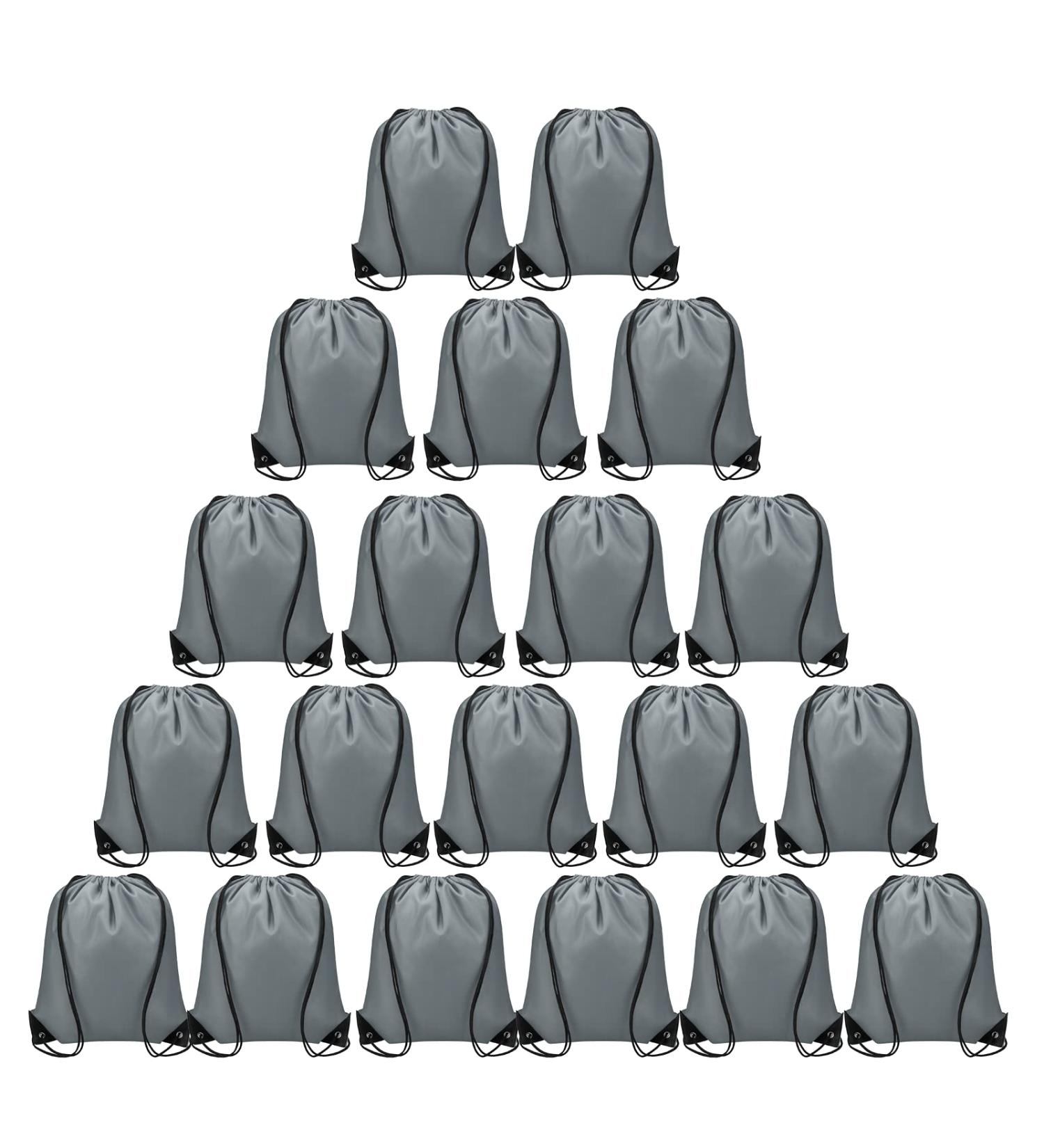Vorspack Drawstring Backpack 20 Pieces for Party Gym Sport Trip Grey - Buy Online on GoSupps.com