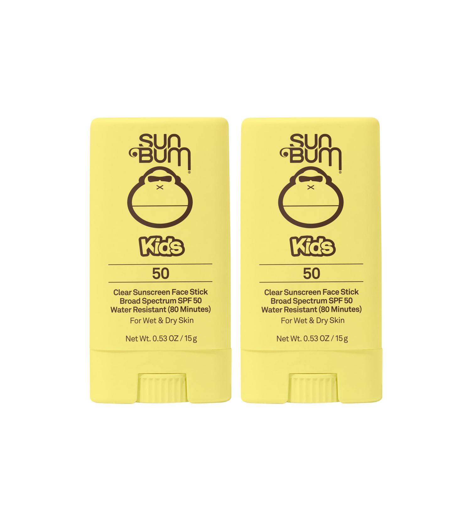 Sun Bum Kids SPF 50 Sunscreen Face Stick - Broad Spectrum UVA/UVB Reef Safe Wet/Dry Application Pack of 2 - 0.53 oz Each - Buy Online on GoSupps.com