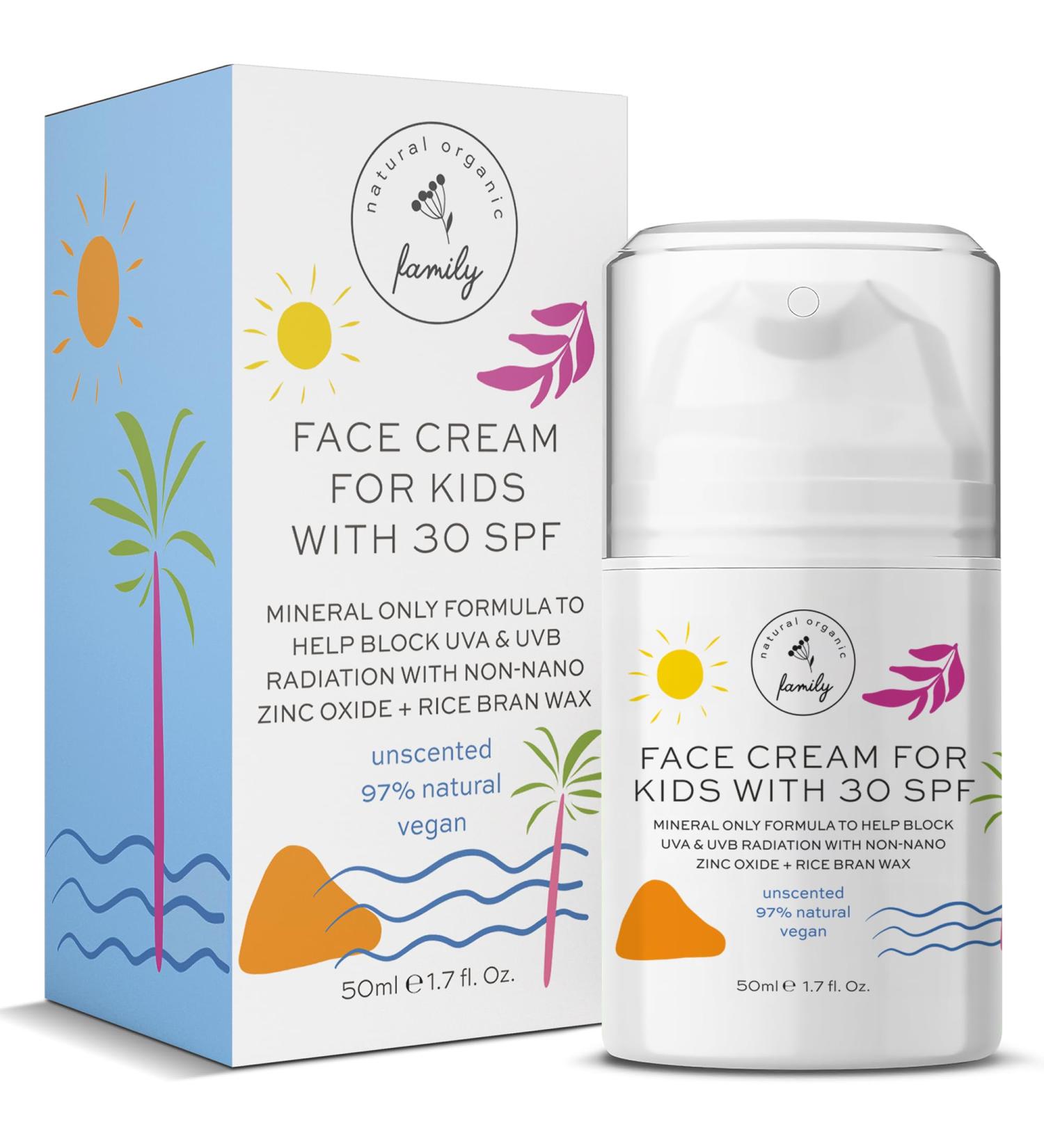 Kid Face Sunscreen Moisturizer with SPF SPF 30 Mineral Face Sunscreen Lightweight Non-Greasy Reef-Safe with Zinc Oxide & Niacinamide Broad-Spectrum UV Protection Daily Moisturizer for Kids Unscented SPF 30 - Buy Online on GoSupps.com