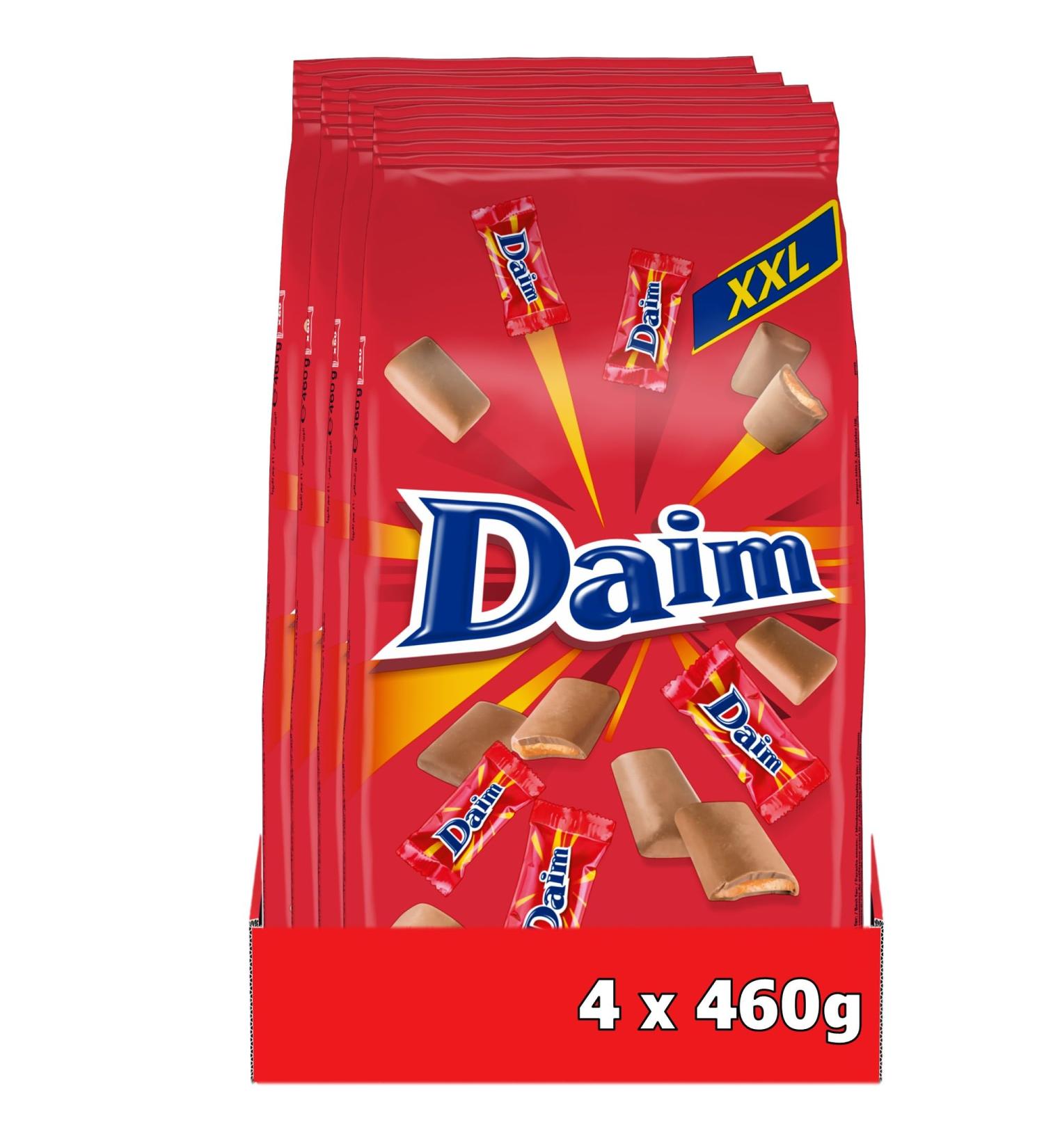 DAIM - 4 Sachets de 460g de Bonbons - Bonbons au Chocolat au Lait et clats de Caramel - Emballages individuels - Lot de 4x460g - Buy Online on GoSupps.com