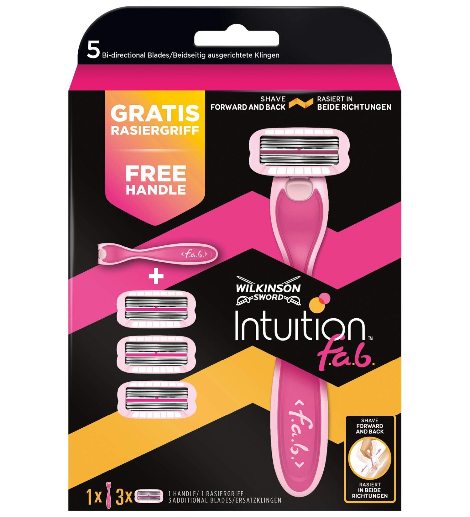 Wilkinson Sword Intuition F.a.b. Value Pack - 3 Free Blades and Shaver (Pack of 3) - Buy Online on GoSupps.com