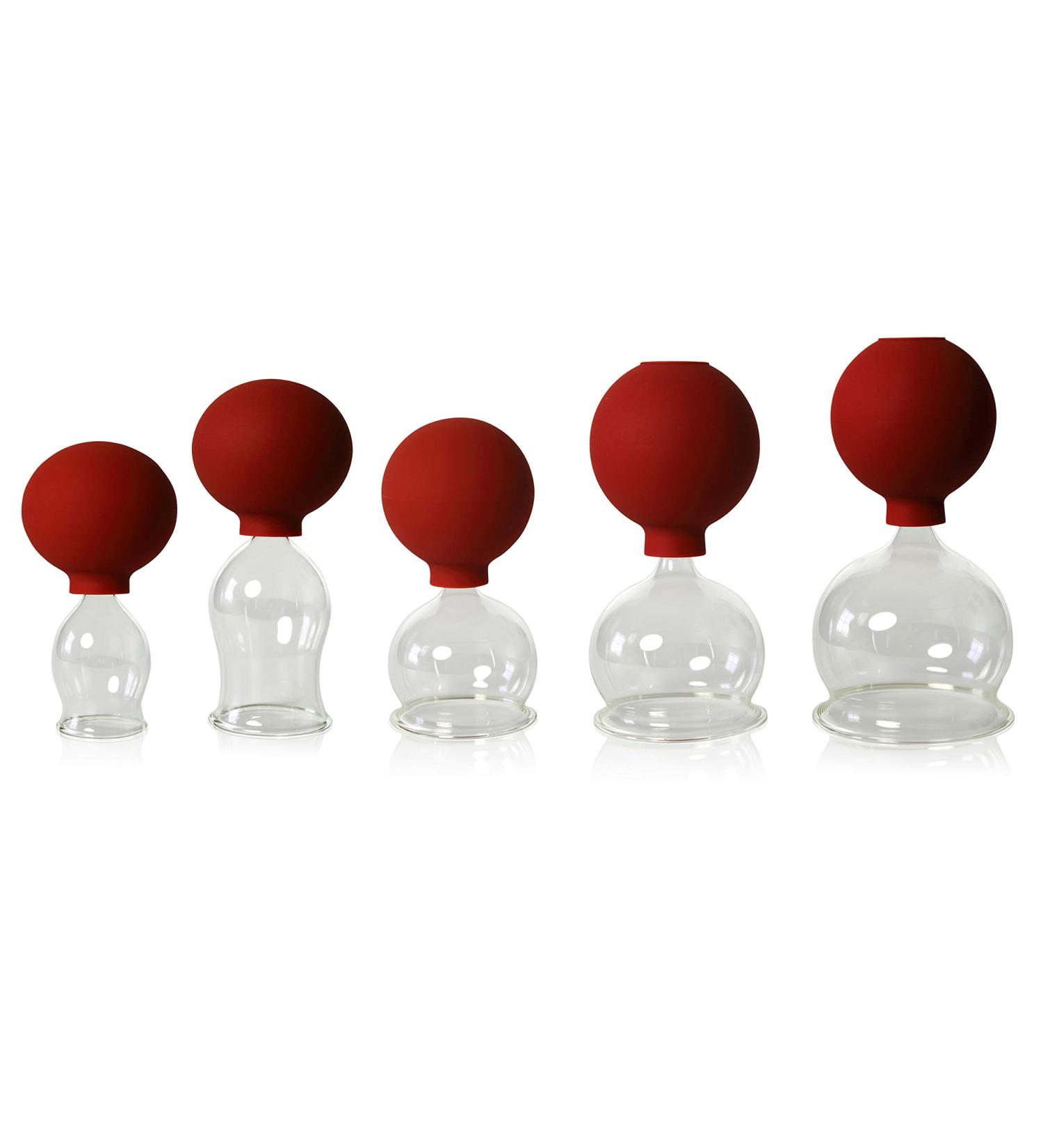 Buy Lauschaer Glass 5er Cupping Glass Set - Professional Hand-Blown Cupping Cups (30-40-60-70mm) for Medical & Nuisin Cupping - Authentic Cupping Therapy Tools - Buy Online on GoSupps.com