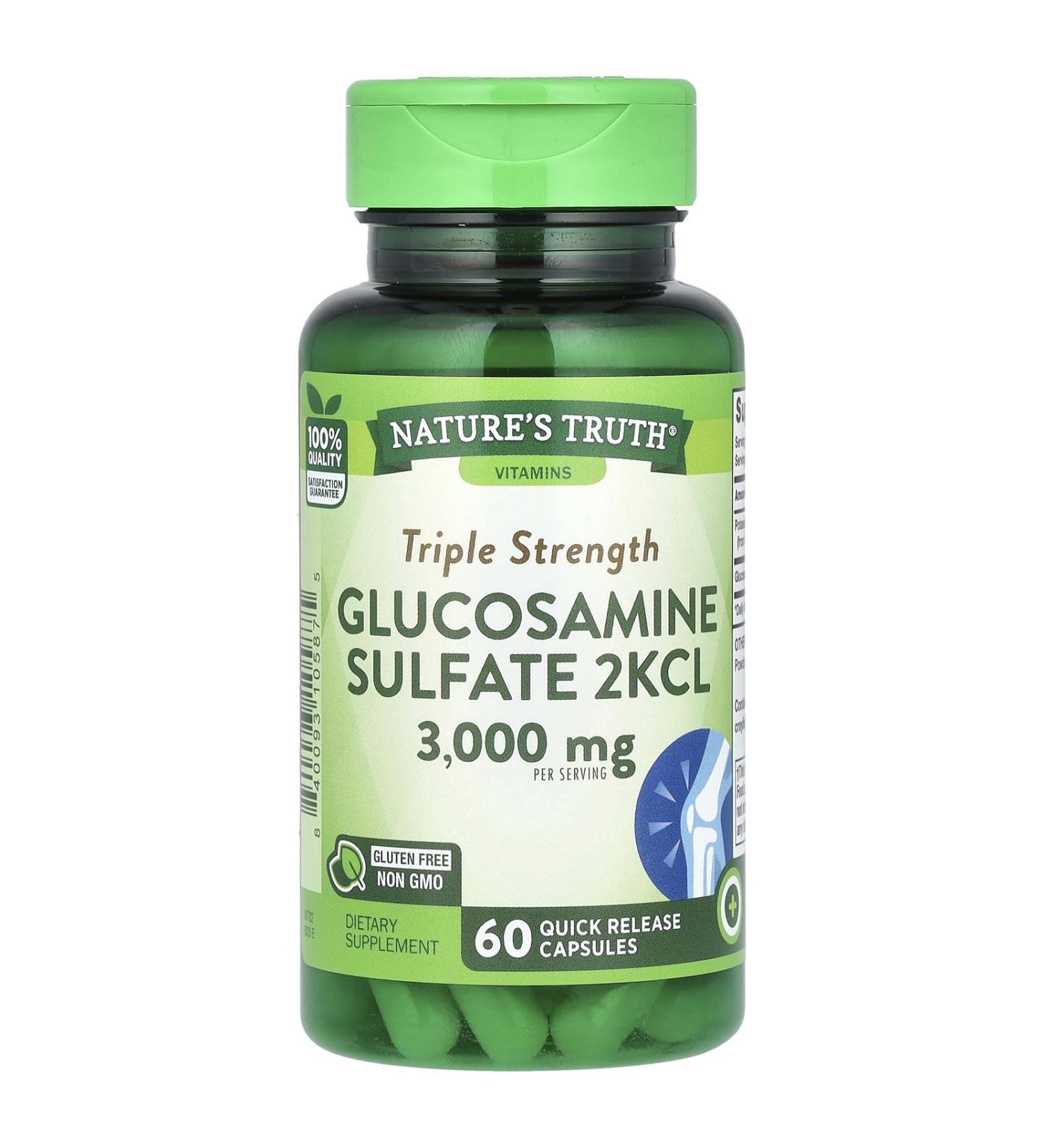Nature's Truth Triple Glucosamine 3000mg 60 Capsules (Pack of 1)