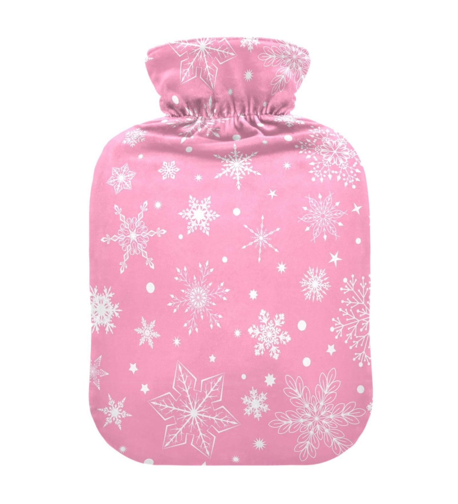 Pink Christmas Snowflake Heat Bottle - 2L Water Heating Pillow for Neck & Shoulder Pain Relief - Buy Online on GoSupps.com