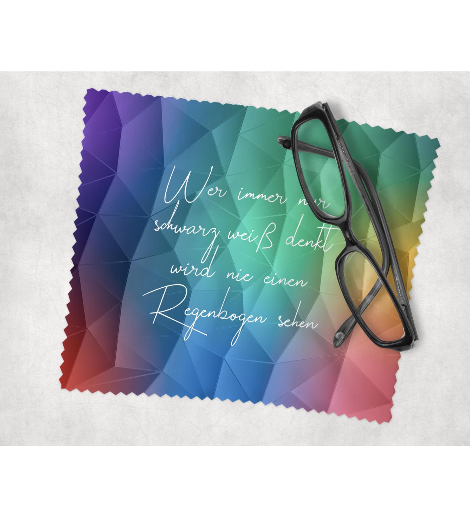 Color bastard glasses cleaning cloth whoever only thinks black white will never see a rainbow cloth cloth cleaning cloth brillery cloth Display cloth