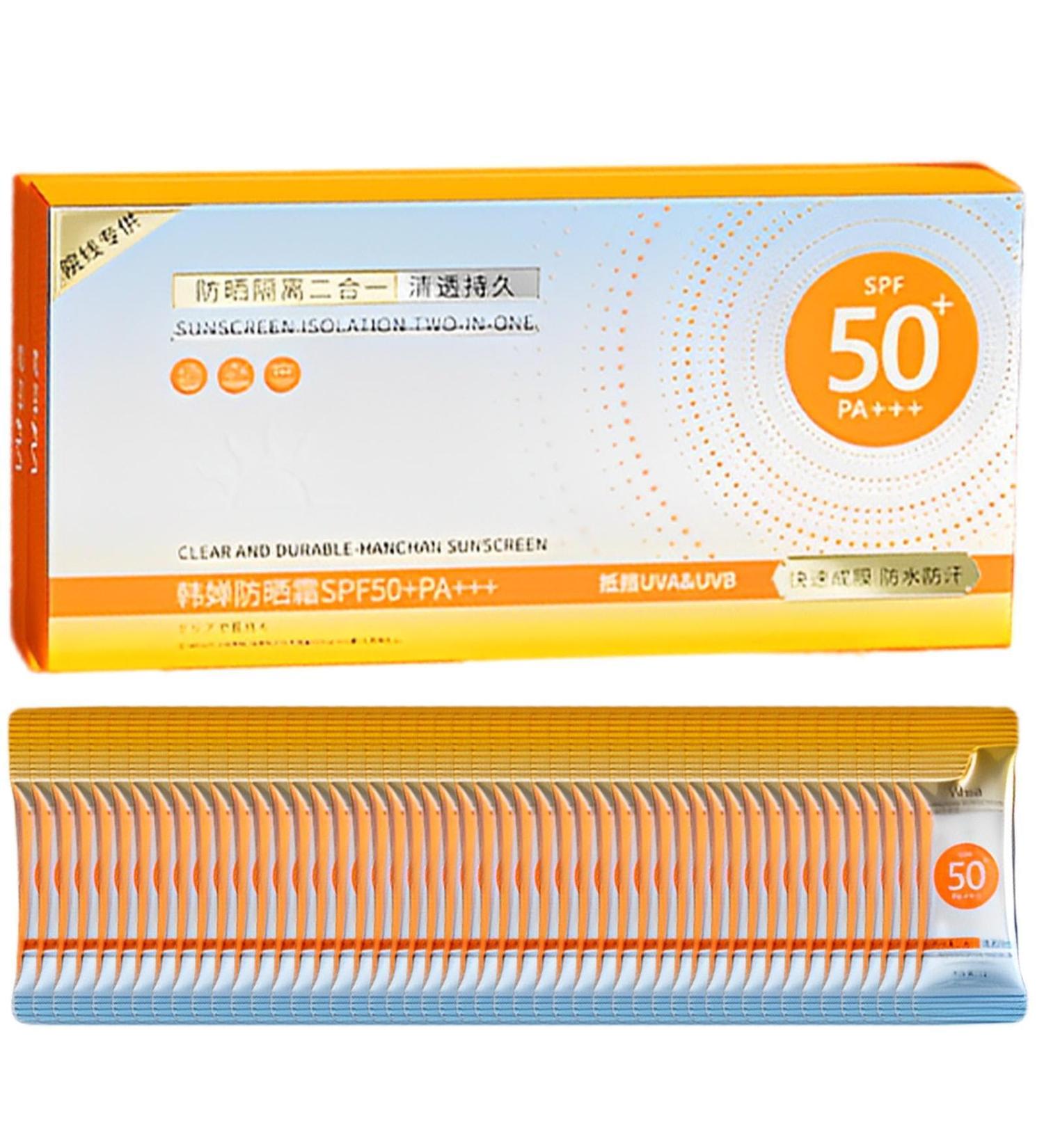 50 Pieces m-ini Sunscreen Anti-Age Sunscreen Travel Size Thin dis-posable Sunscreen SPF50+ PA+++ Sweat-resistant Sunscreen Anti-UV Moisturizing Lotion - Buy Online on GoSupps.com