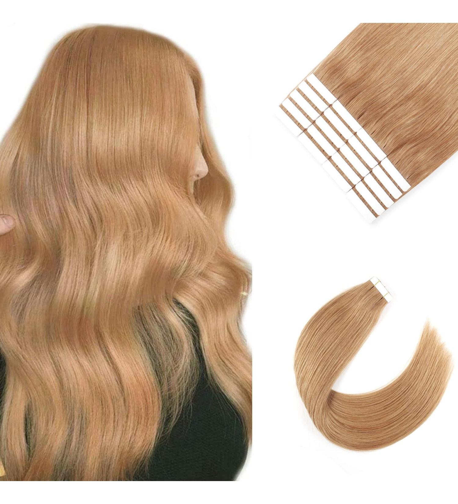 Sixstar Hair Extensions - 20 Pcs Invisible Tape in Real Hair 50g 50cm #27 Honey Blonde - Seamless Quality for Every Look - Buy Online on GoSupps.com