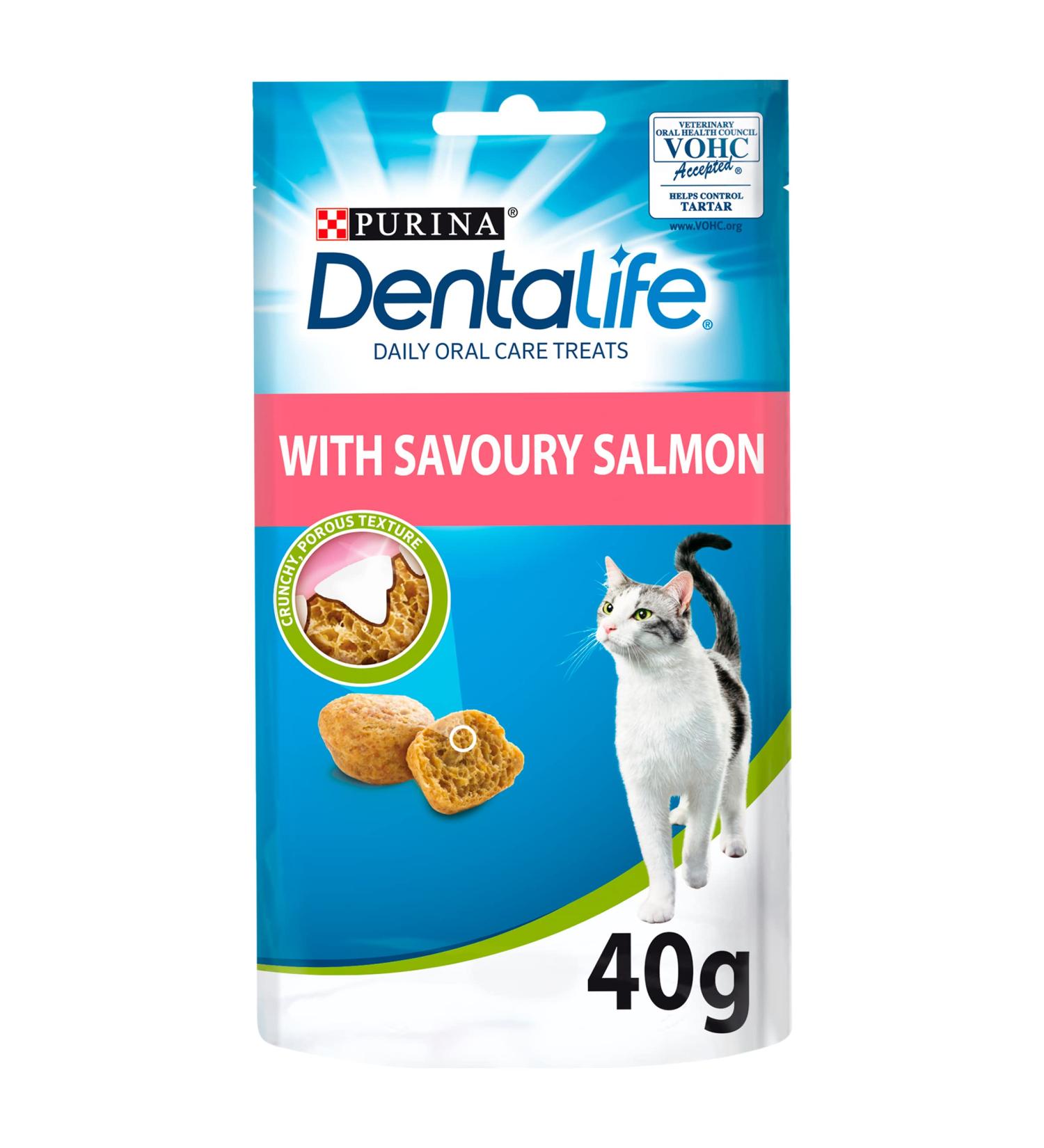 DENTALIFE Dental Cat Treats Salmon 40g Pack of 8 - Buy Online on GoSupps.com